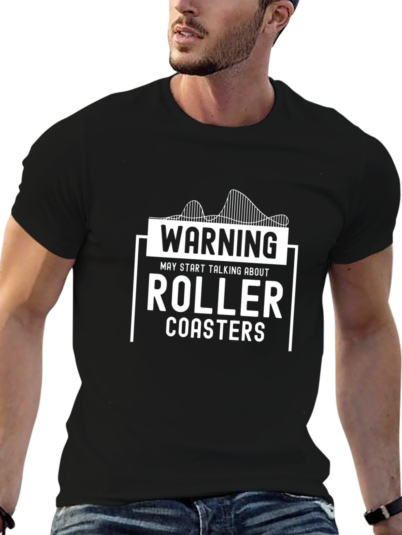 Warning Roller Coasters Graphic T-Shirt