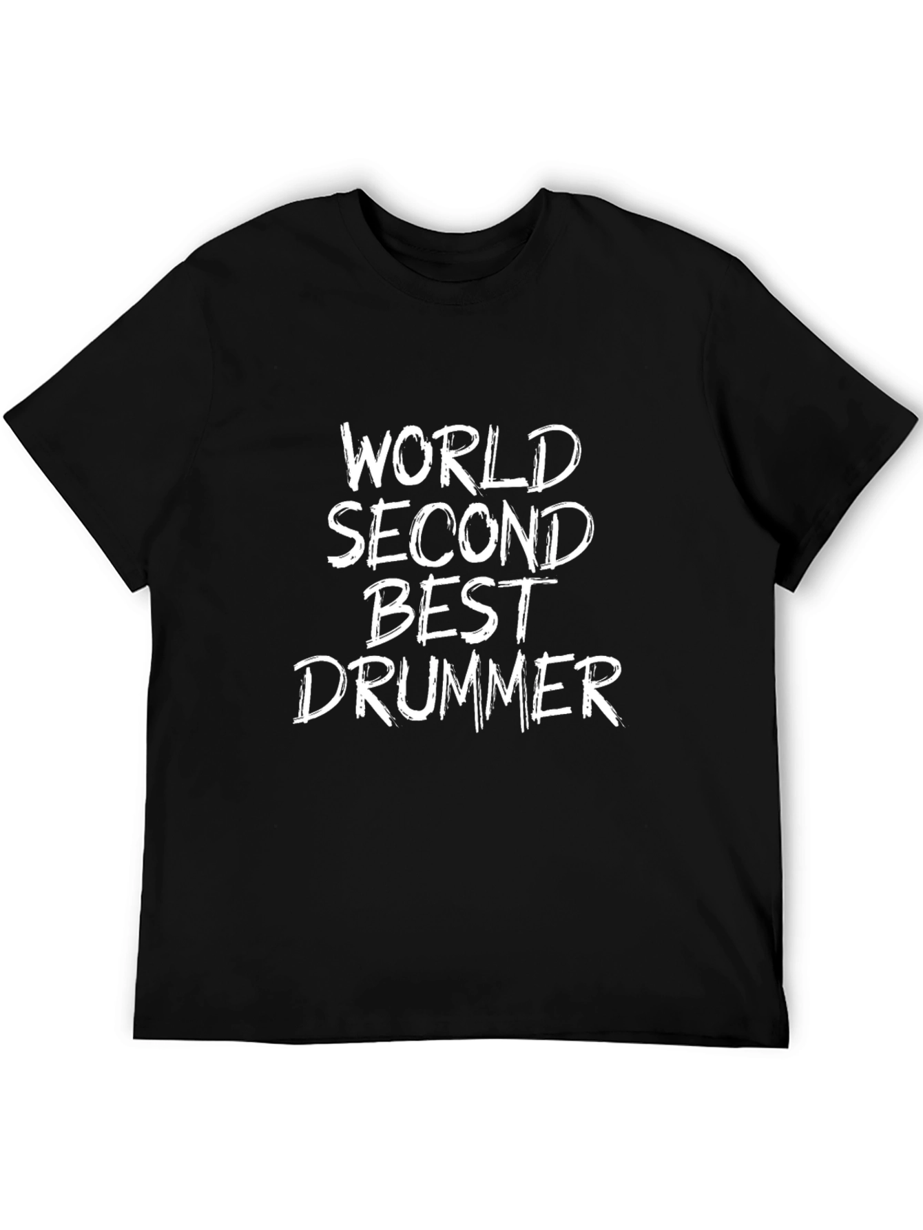 Worlds Second Best Drummer Black T-Shirt
