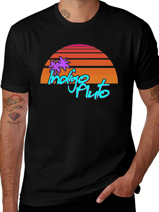 Indigo Pluto Retro Graphic T-Shirt