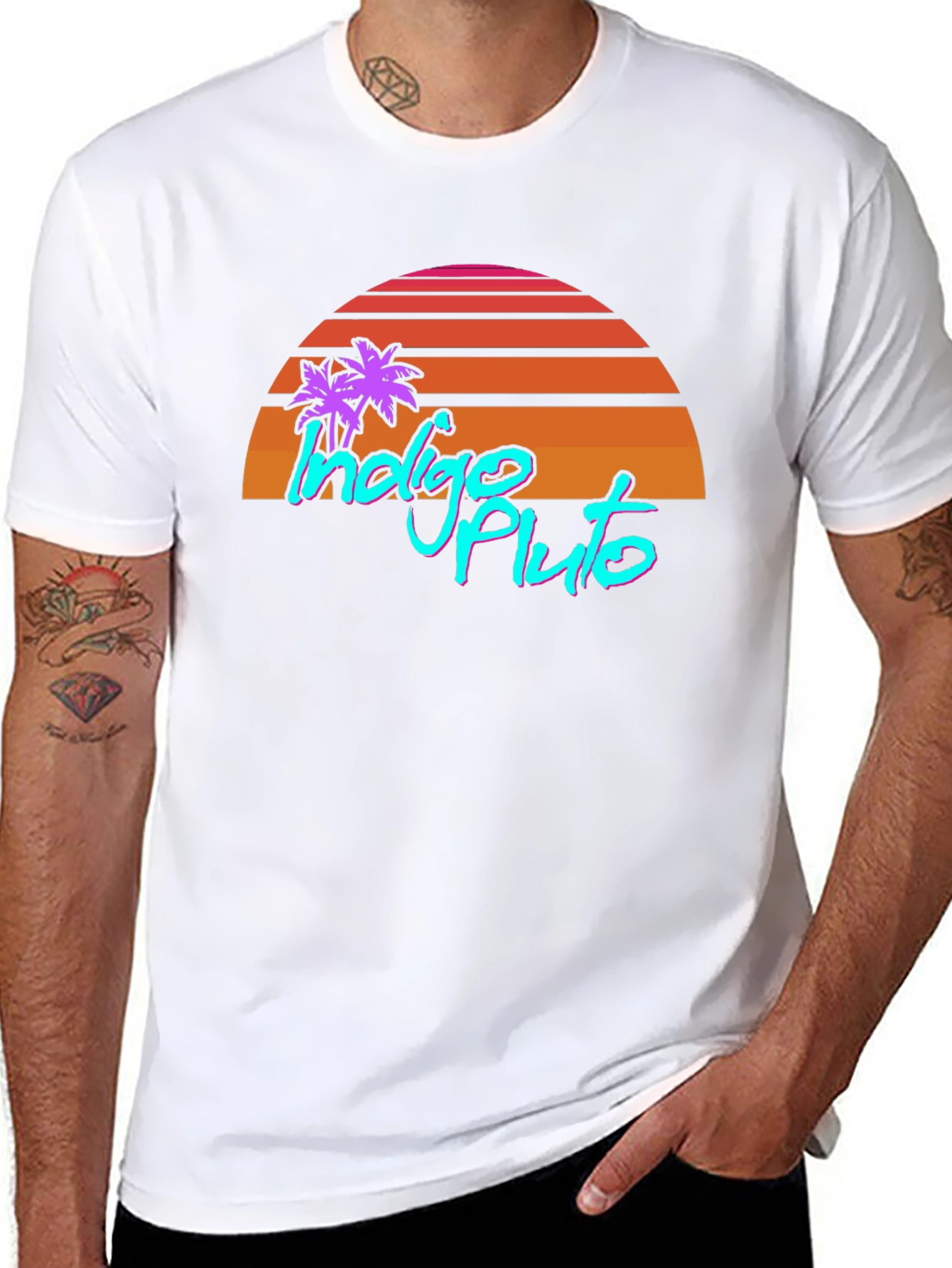 Indigo Pluto Retro Graphic T-Shirt