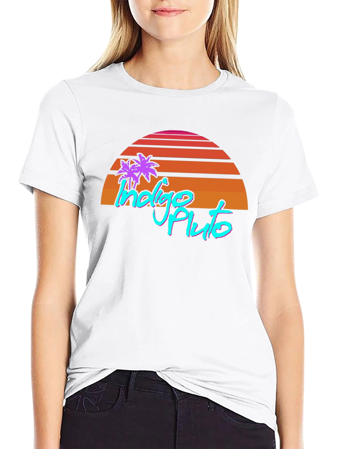Indigo Pluto Retro Graphic T-Shirt