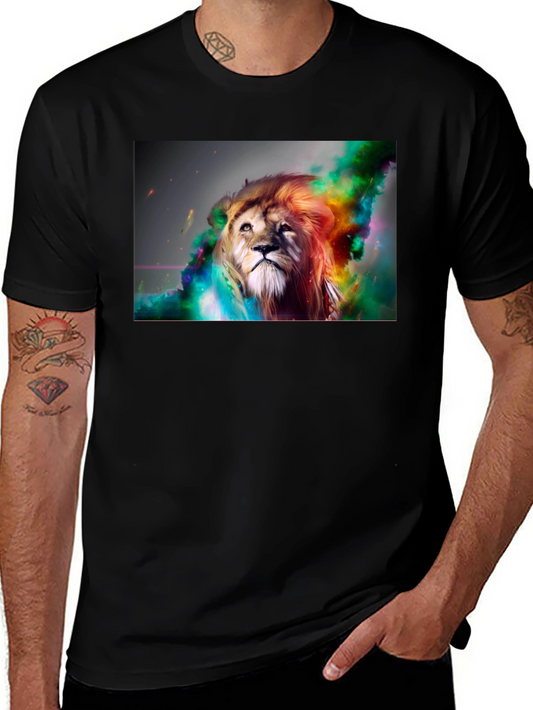 Lion Graphic Tee - Colorful Art T-Shirt