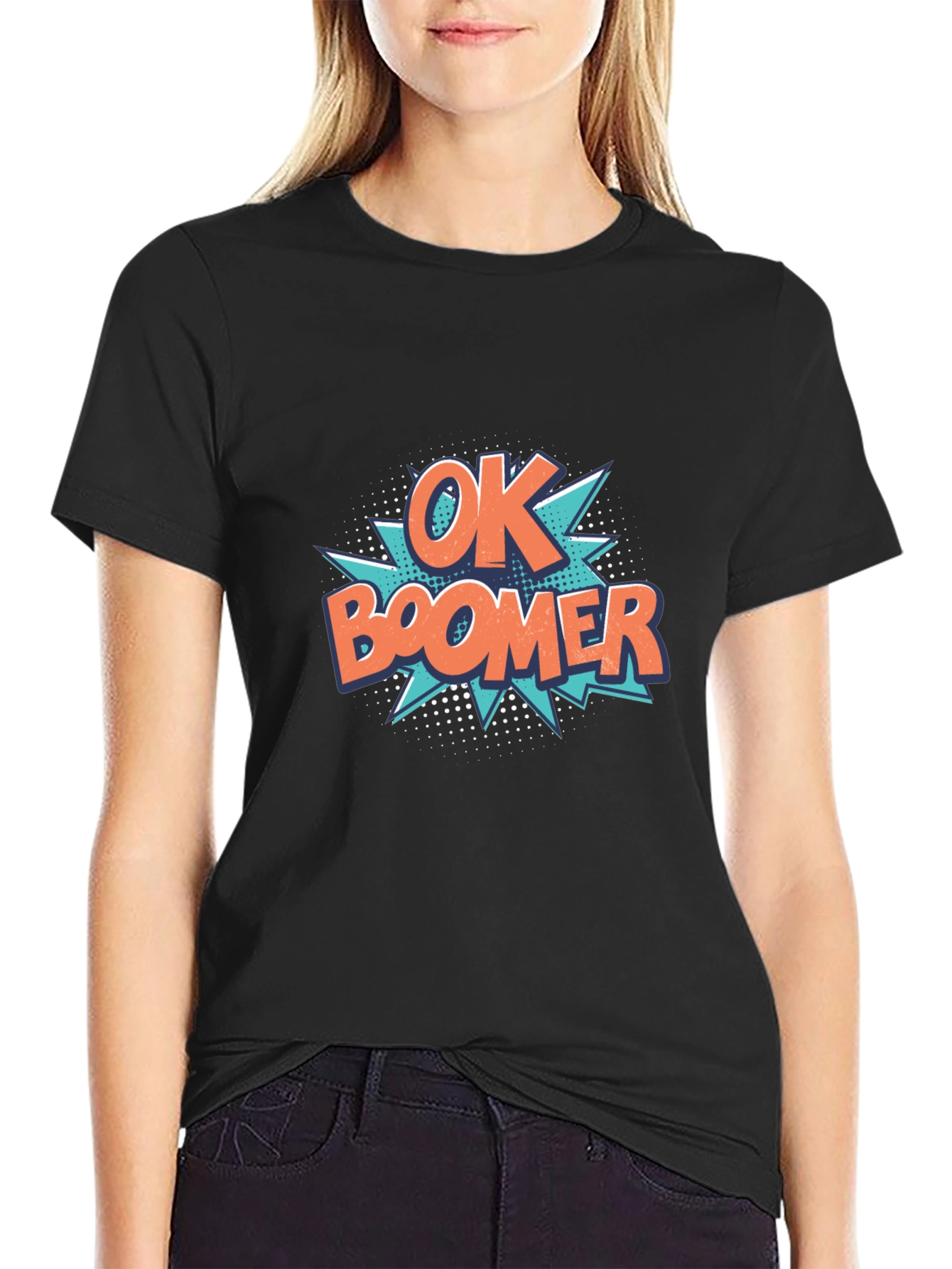 Ok Boomer Graphic Tee - Black Cotton T-Shirt