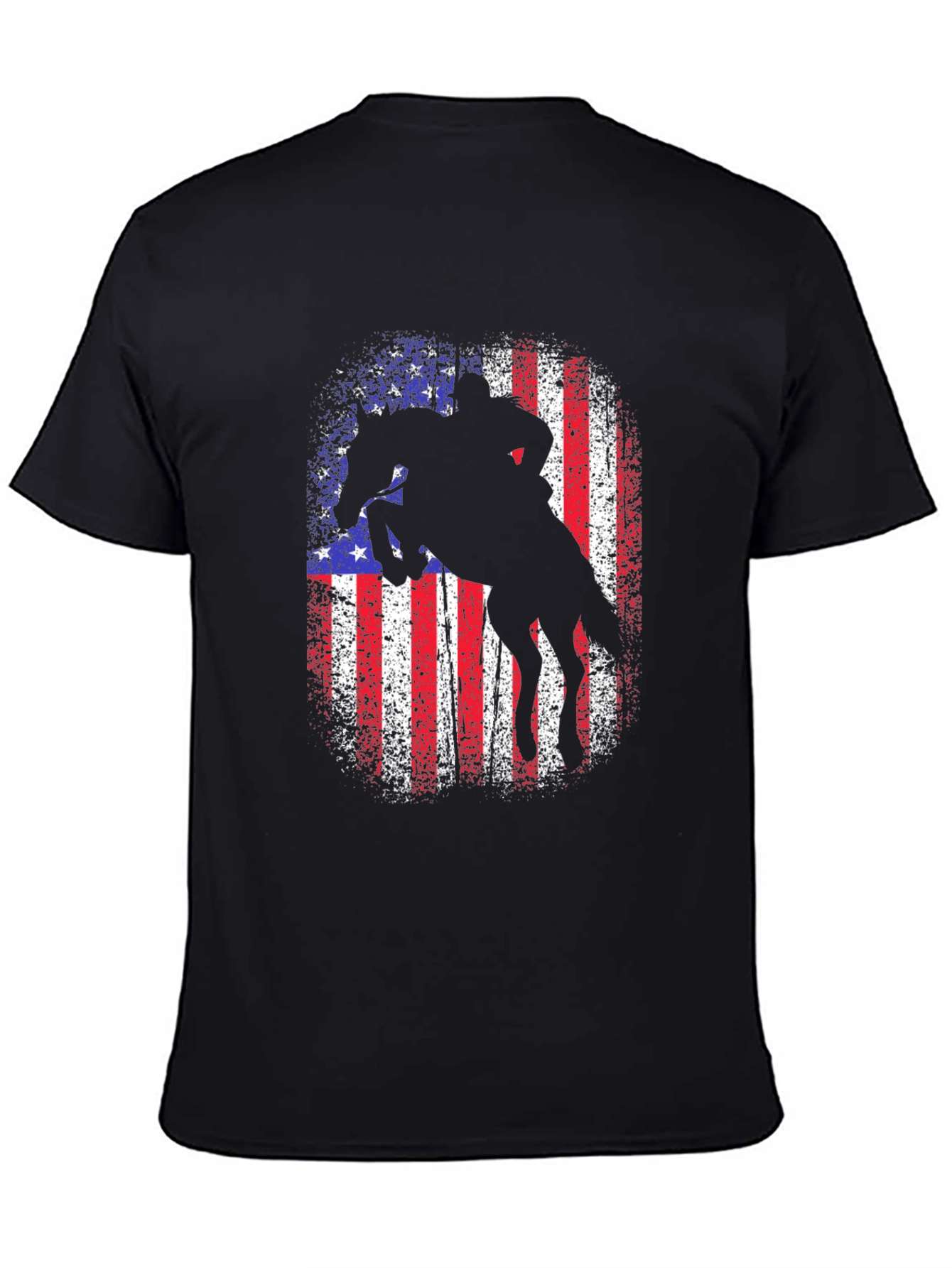 American Rodeo T-Shirt - Patriotic Rider Design