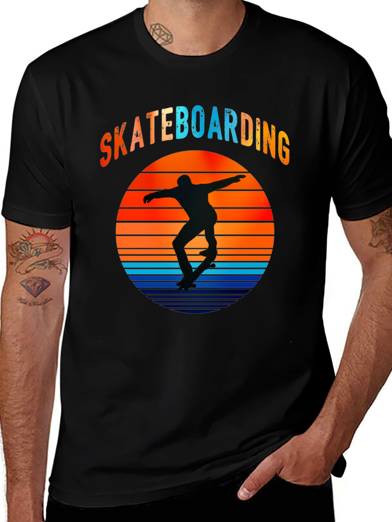 Skateboarding Sunset Graphic T-Shirt