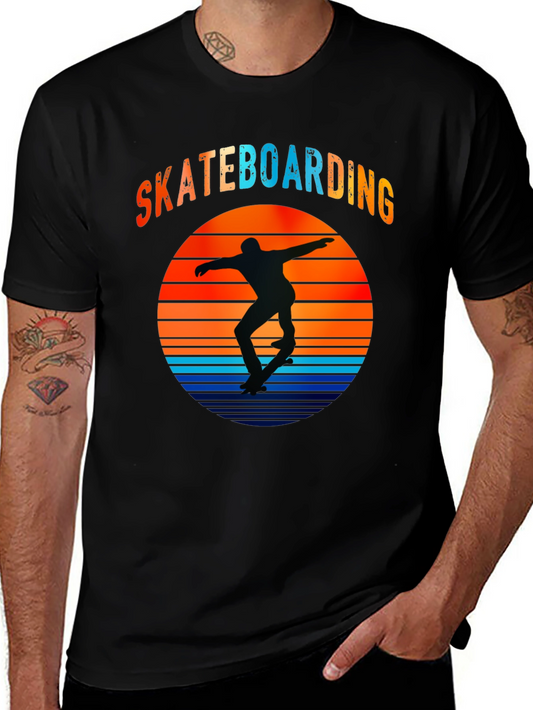 Skateboarding Sunset Graphic T-Shirt