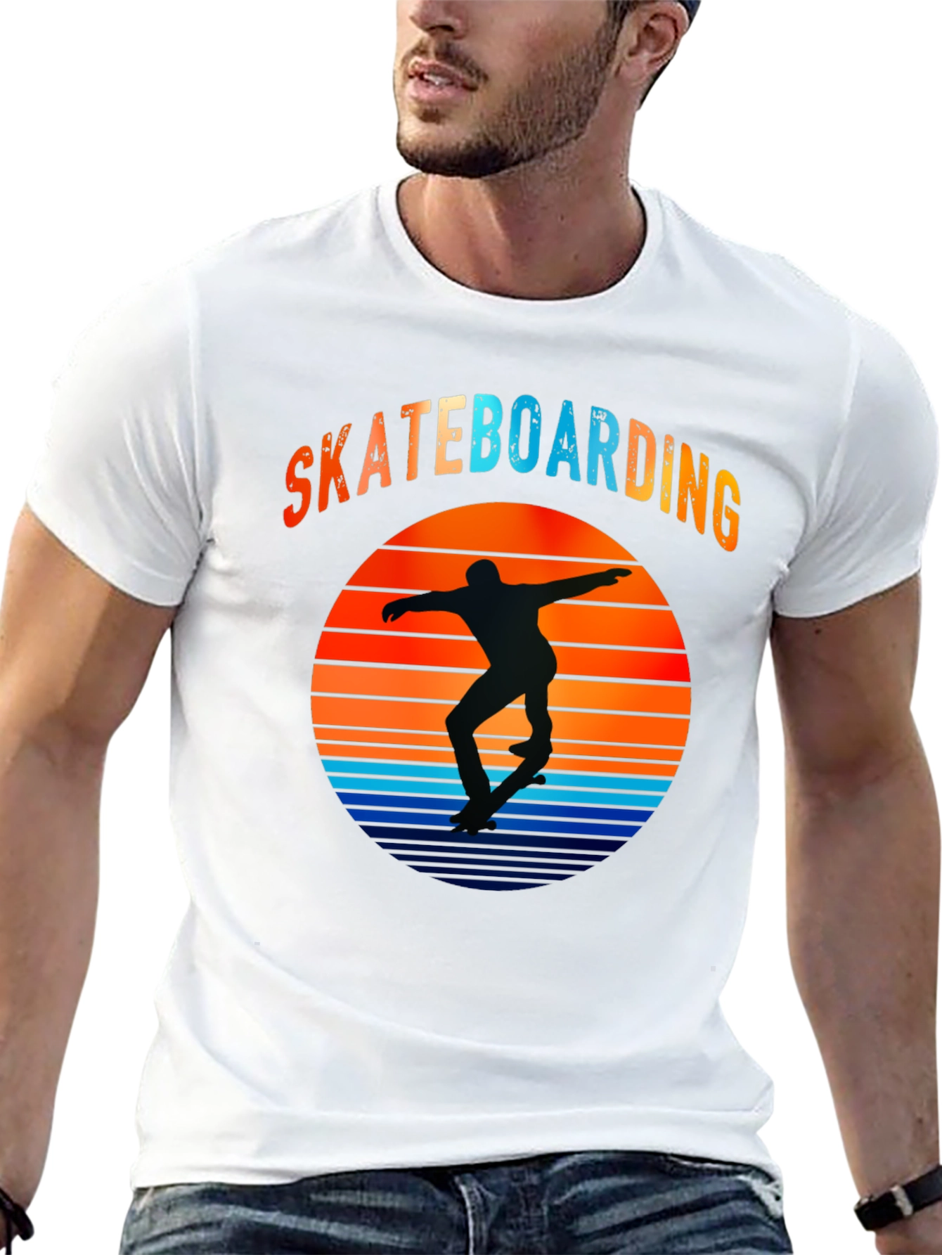 Skateboarding Sunset Graphic T-Shirt