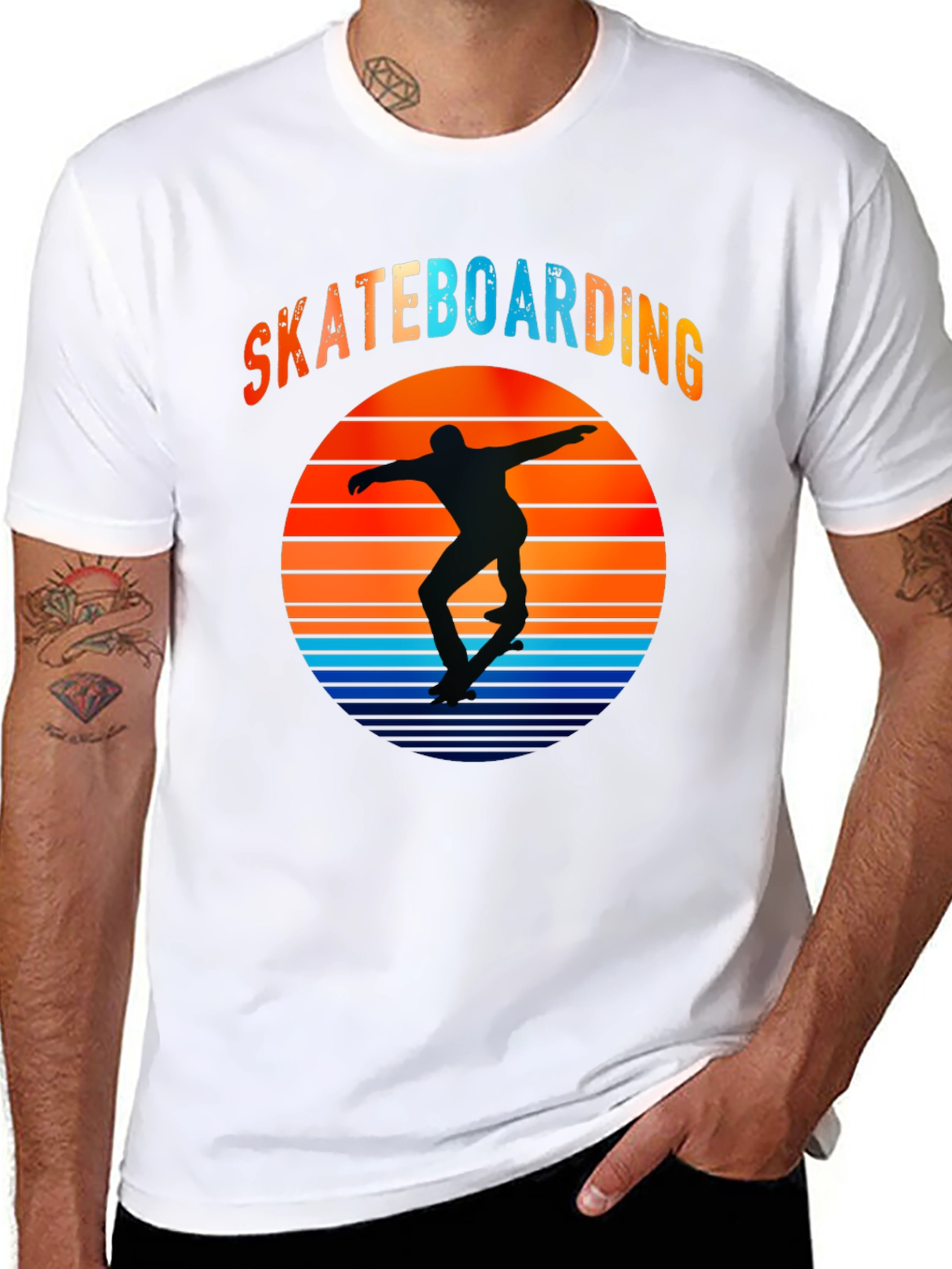 Skateboarding Sunset Graphic T-Shirt