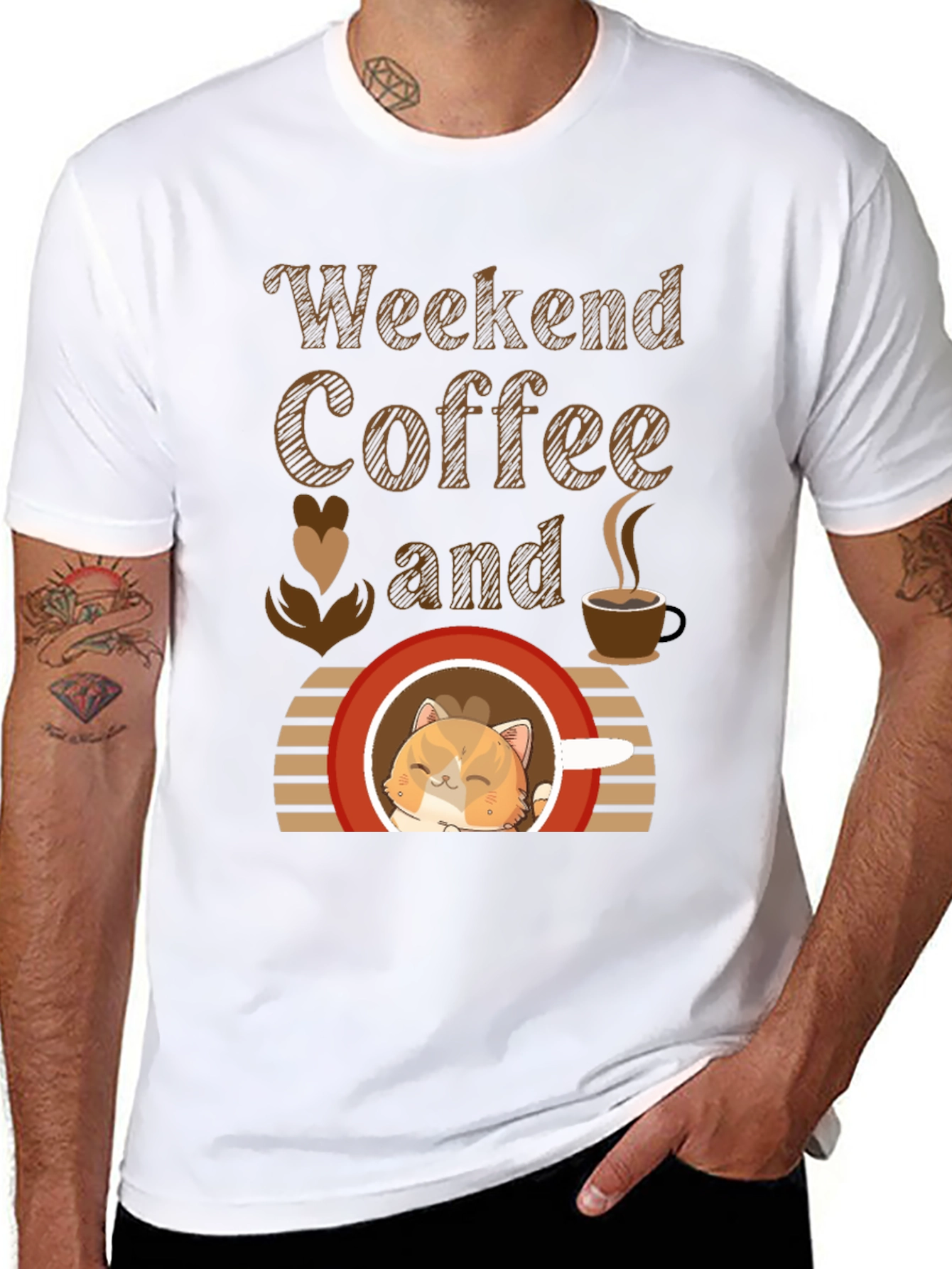 Weekend Coffee and Cat T-Shirt