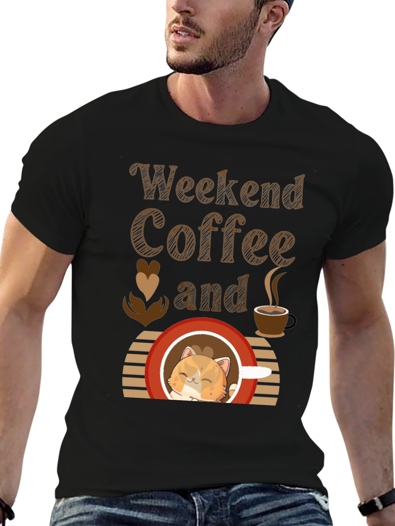 Weekend Coffee and Cat T-Shirt