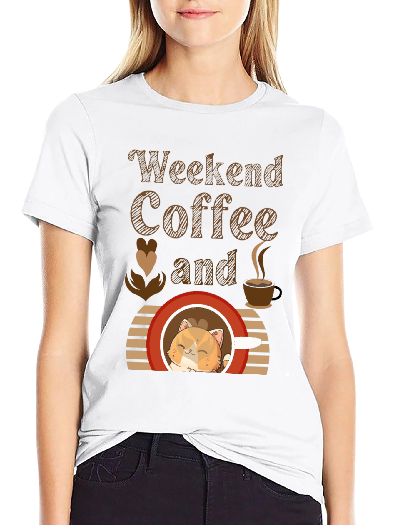 Weekend Coffee and Cat T-Shirt
