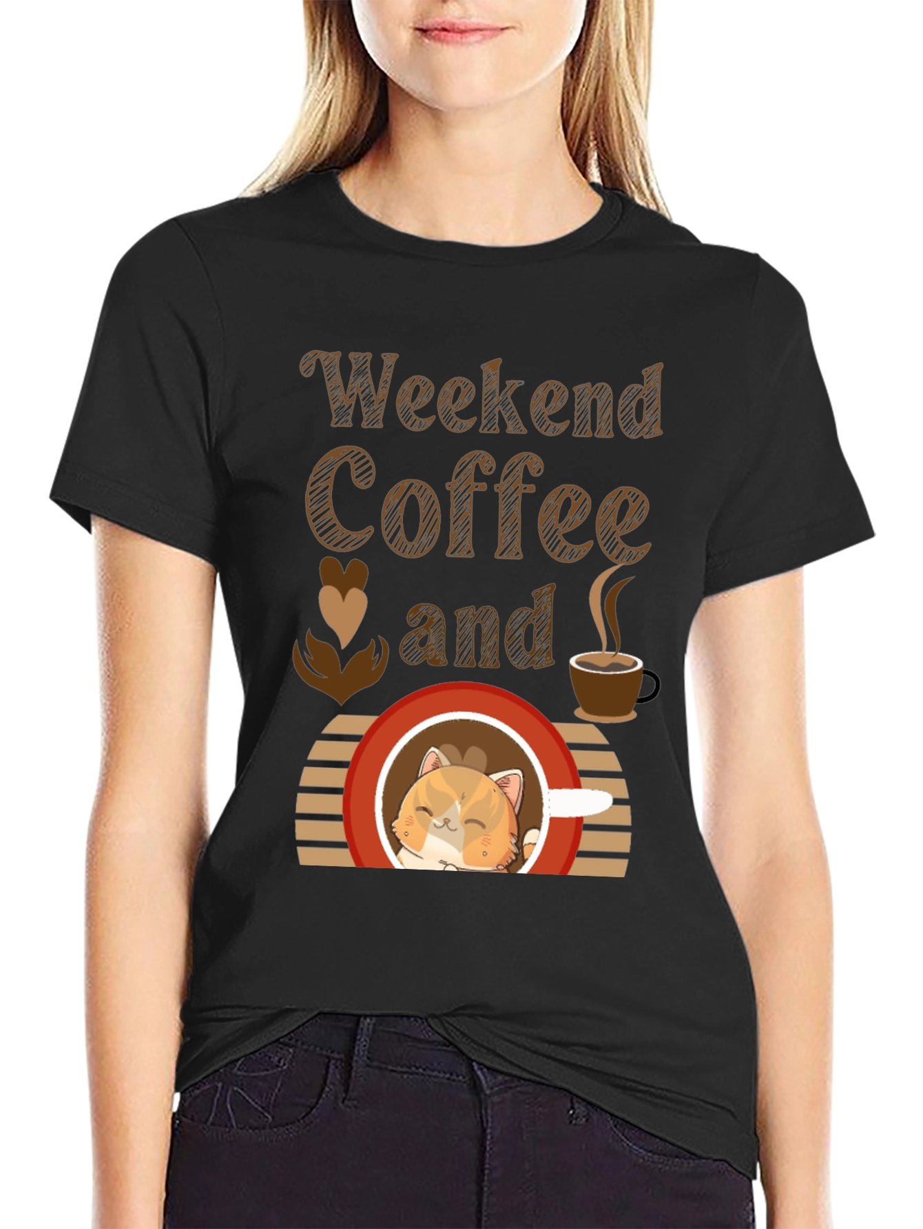 Weekend Coffee and Cat T-Shirt