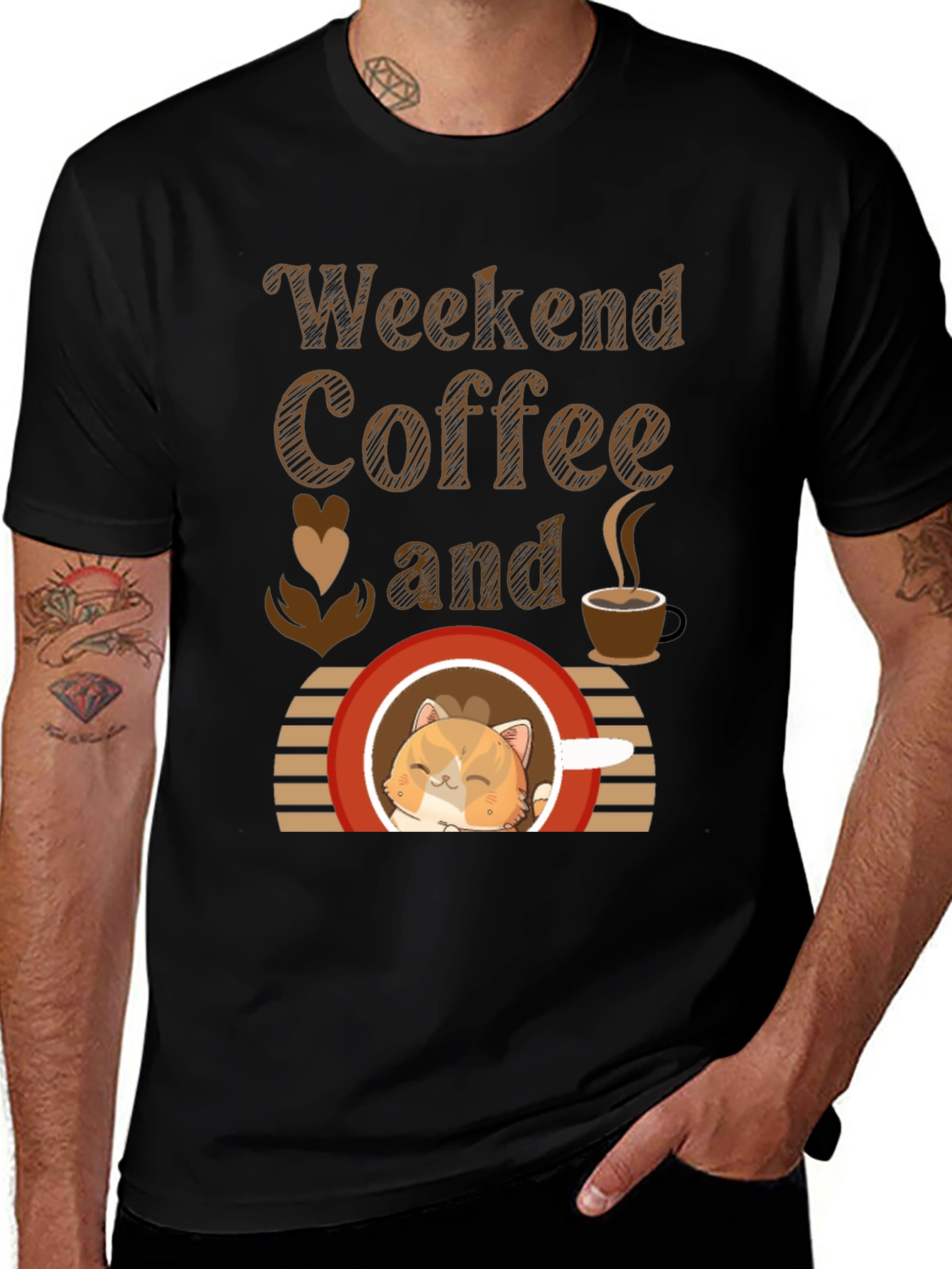 Weekend Coffee and Cat T-Shirt