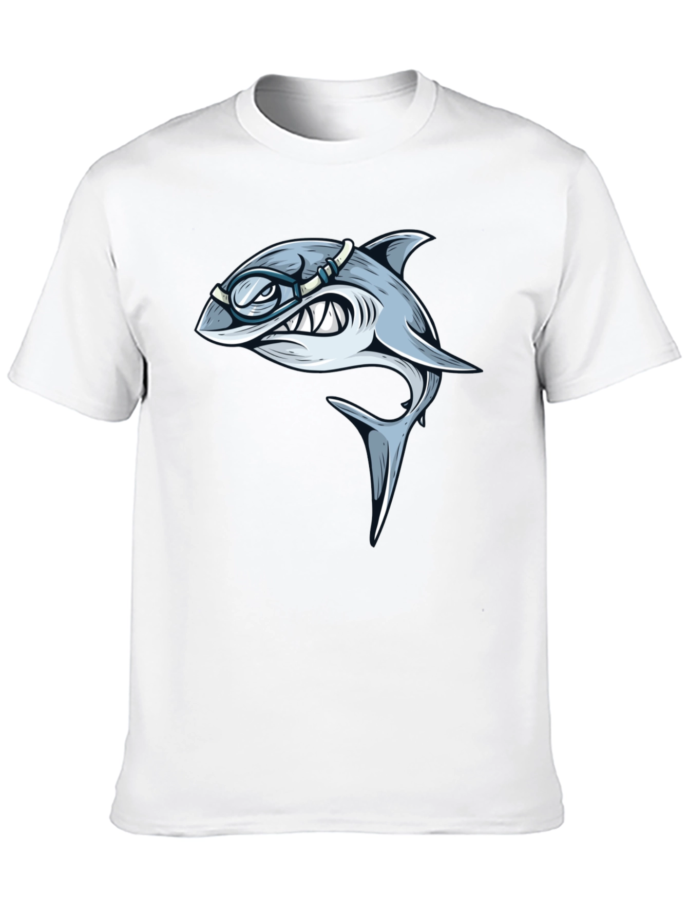 Shark with Goggles Graphic T-Shirt - Black