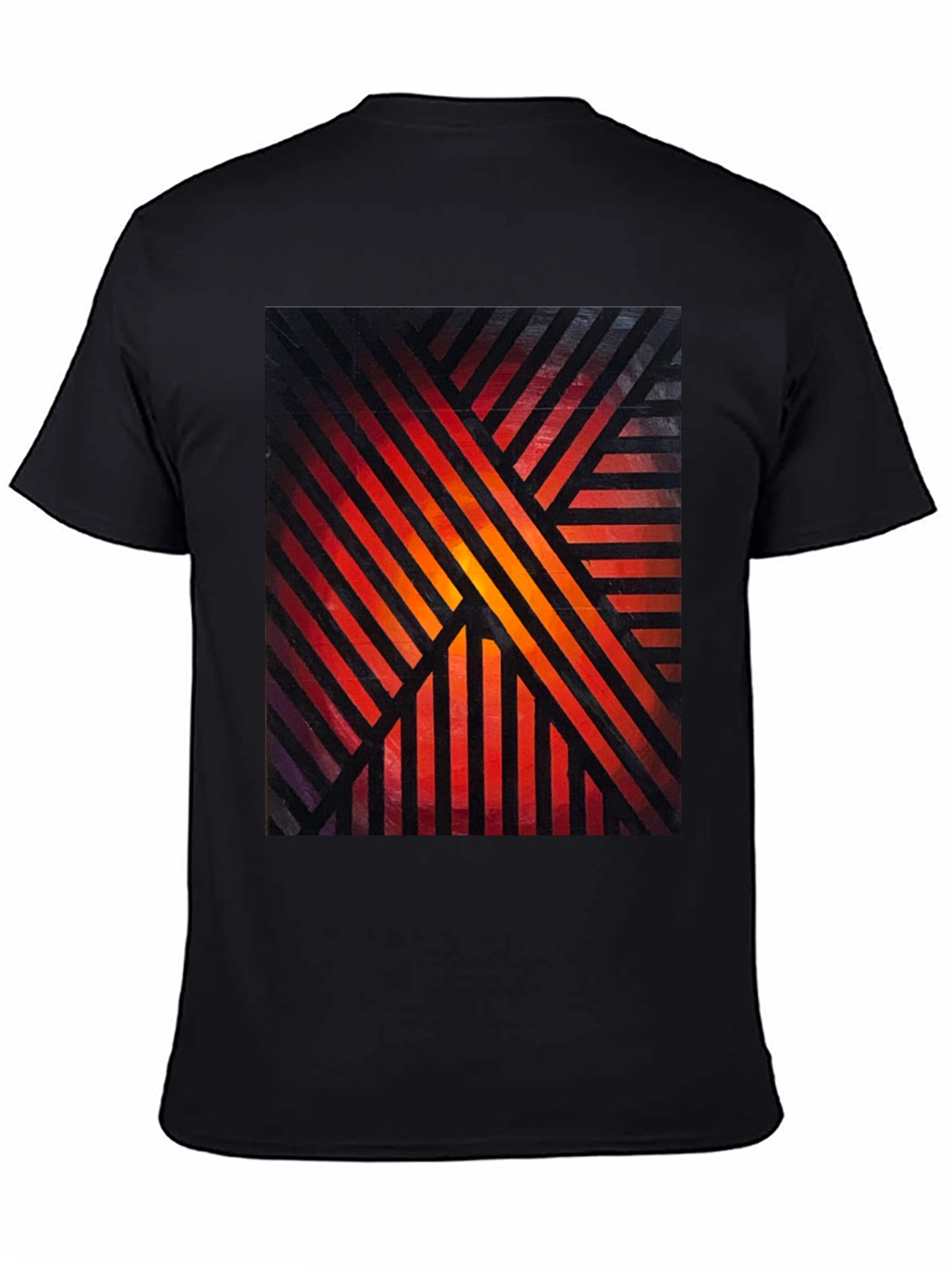 Abstract Geometric Striped Graphic Print Tee