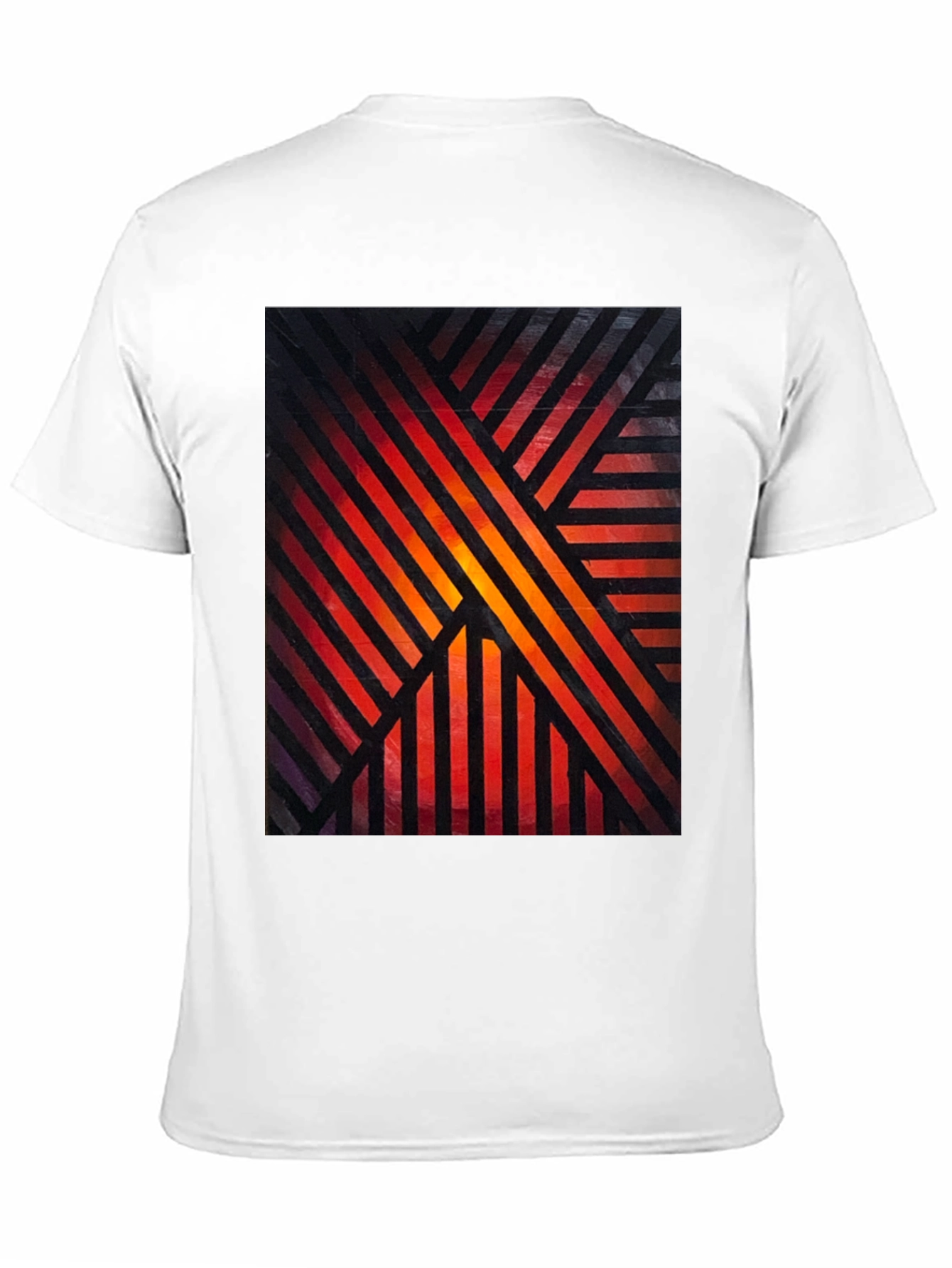 Abstract Geometric Striped Graphic Print Tee