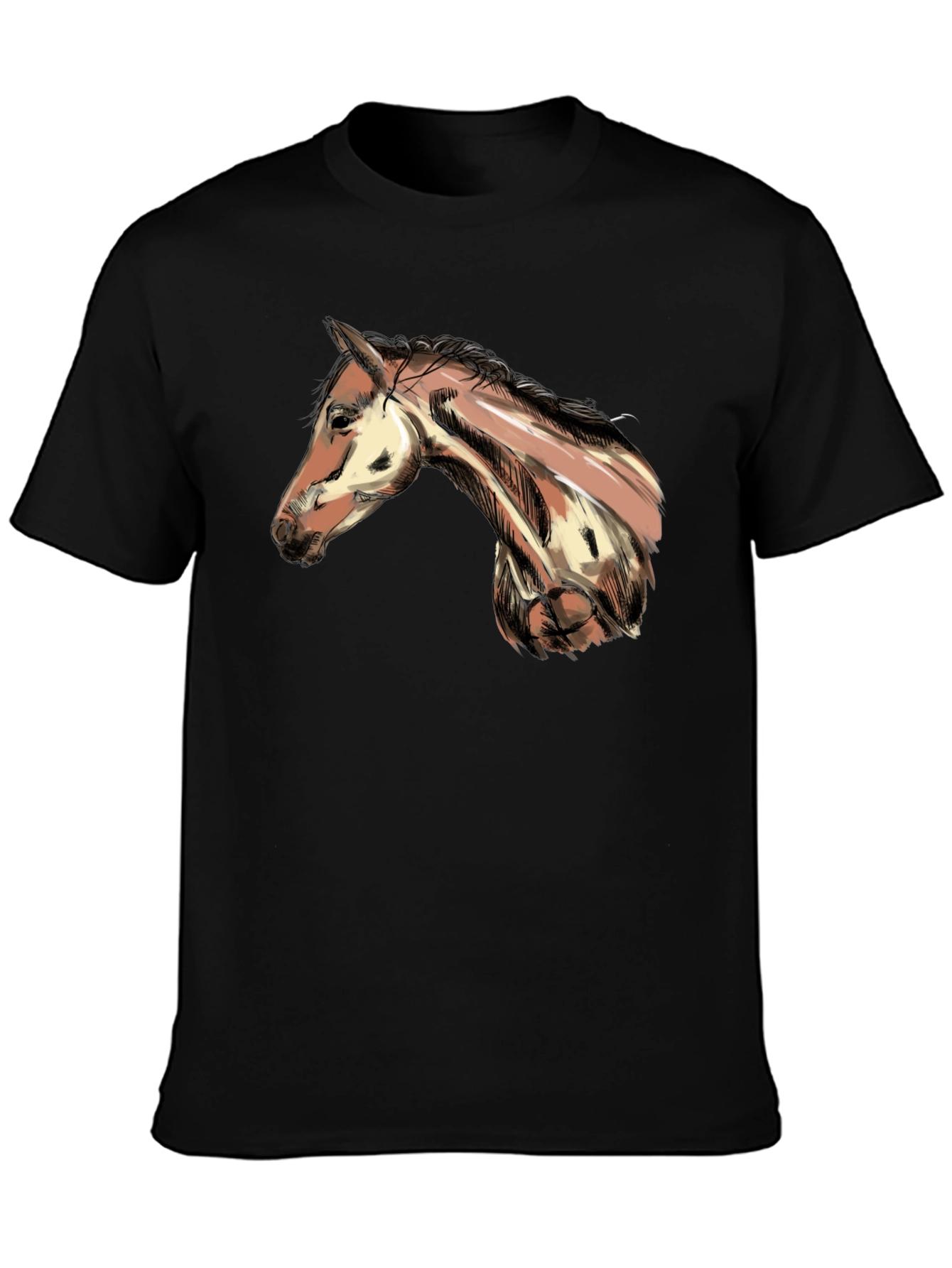 Horse Graphic T-Shirt - Mens Black Tee