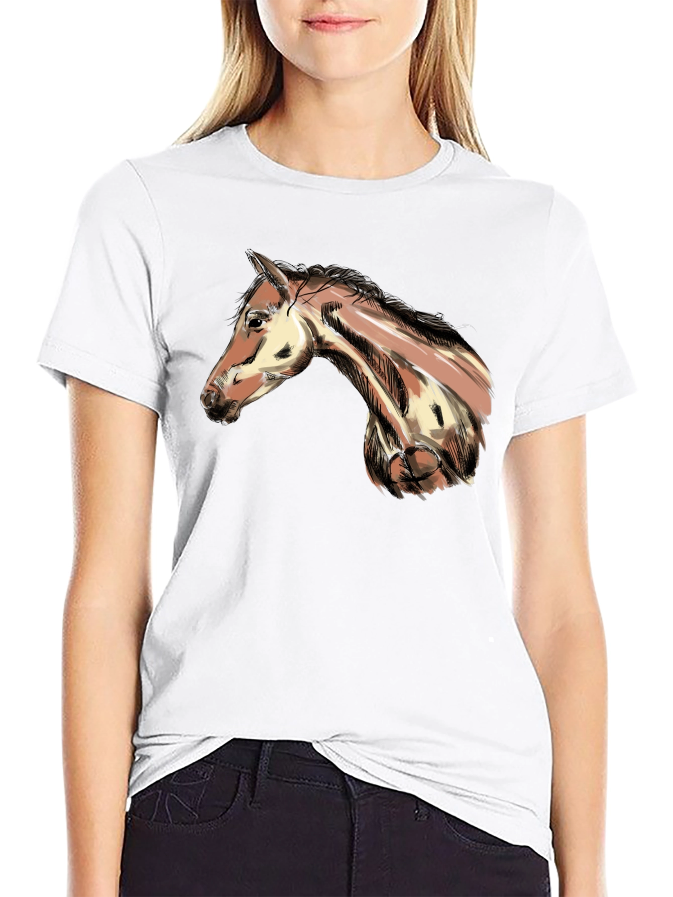 Horse Graphic T-Shirt - Mens Black Tee