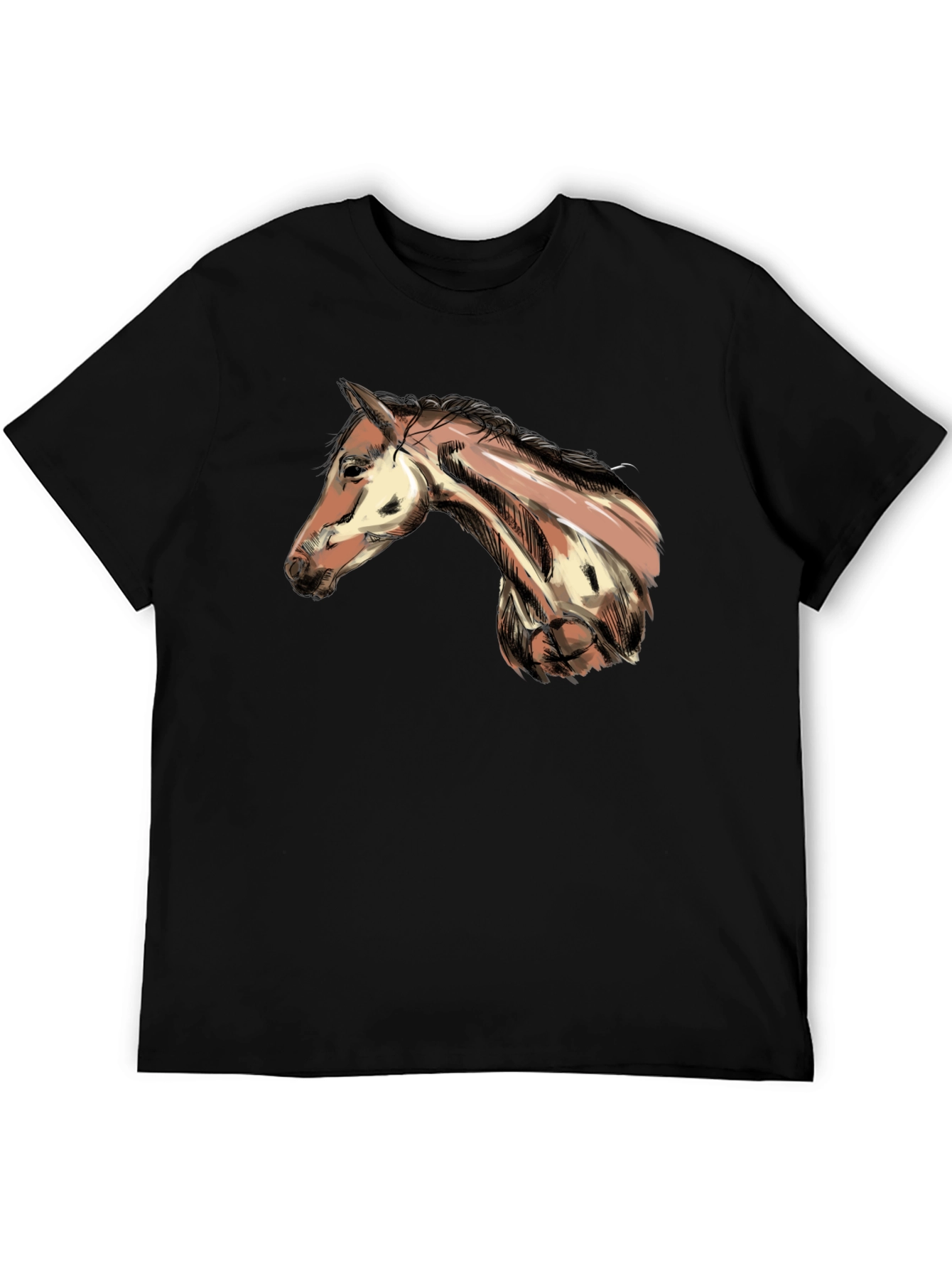 Horse Graphic T-Shirt - Mens Black Tee