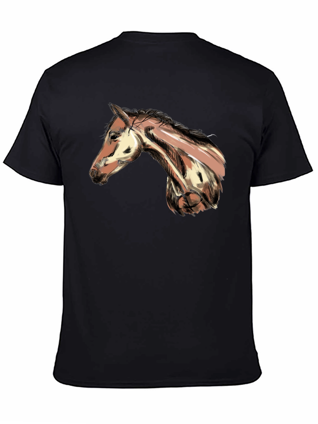 Horse Graphic T-Shirt - Mens Black Tee