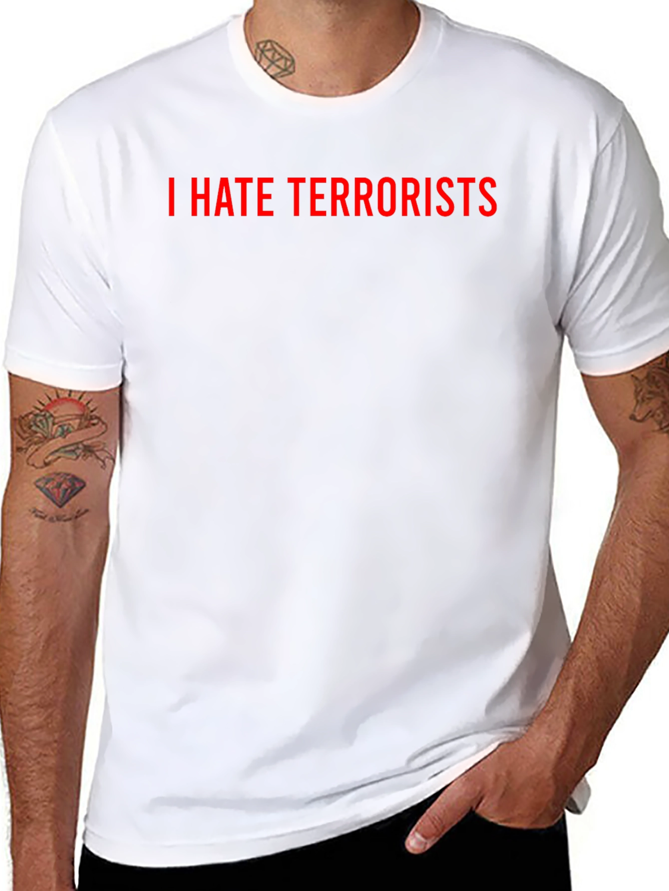 I HATE TERRORISTS Black Graphic T-Shirt