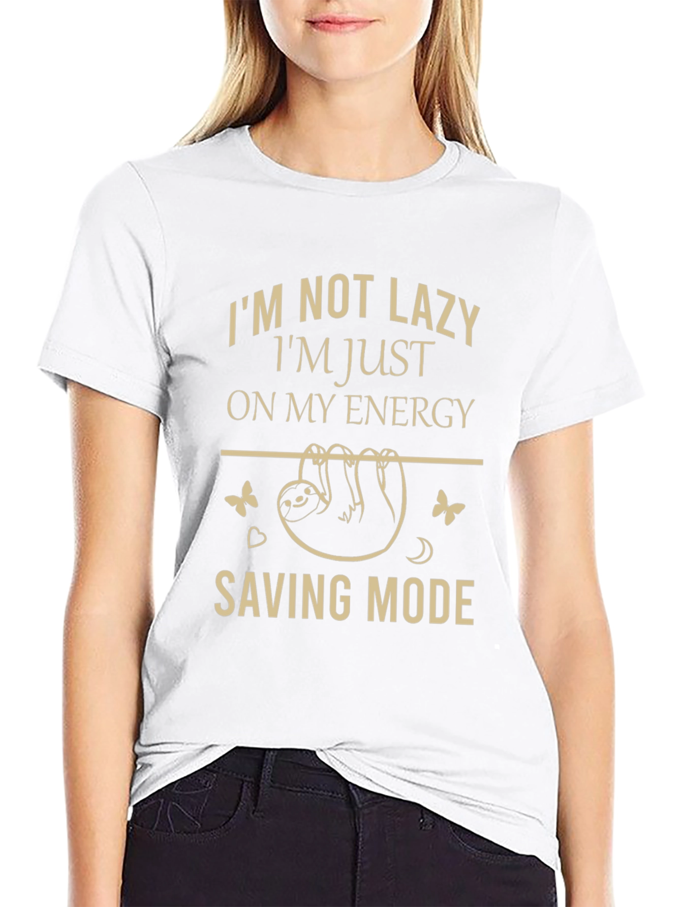 Energy Saving Mode Sloth Graphic T-Shirt