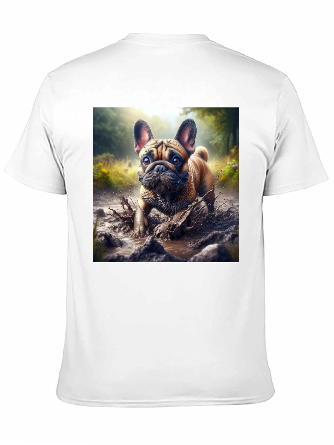 Bulldog Muddy Paws Graphic Tee - Black Cotton