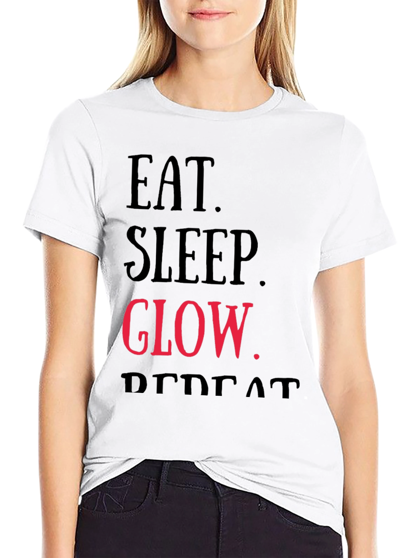 Eat Sleep Glow Repeat Graphic T-Shirt