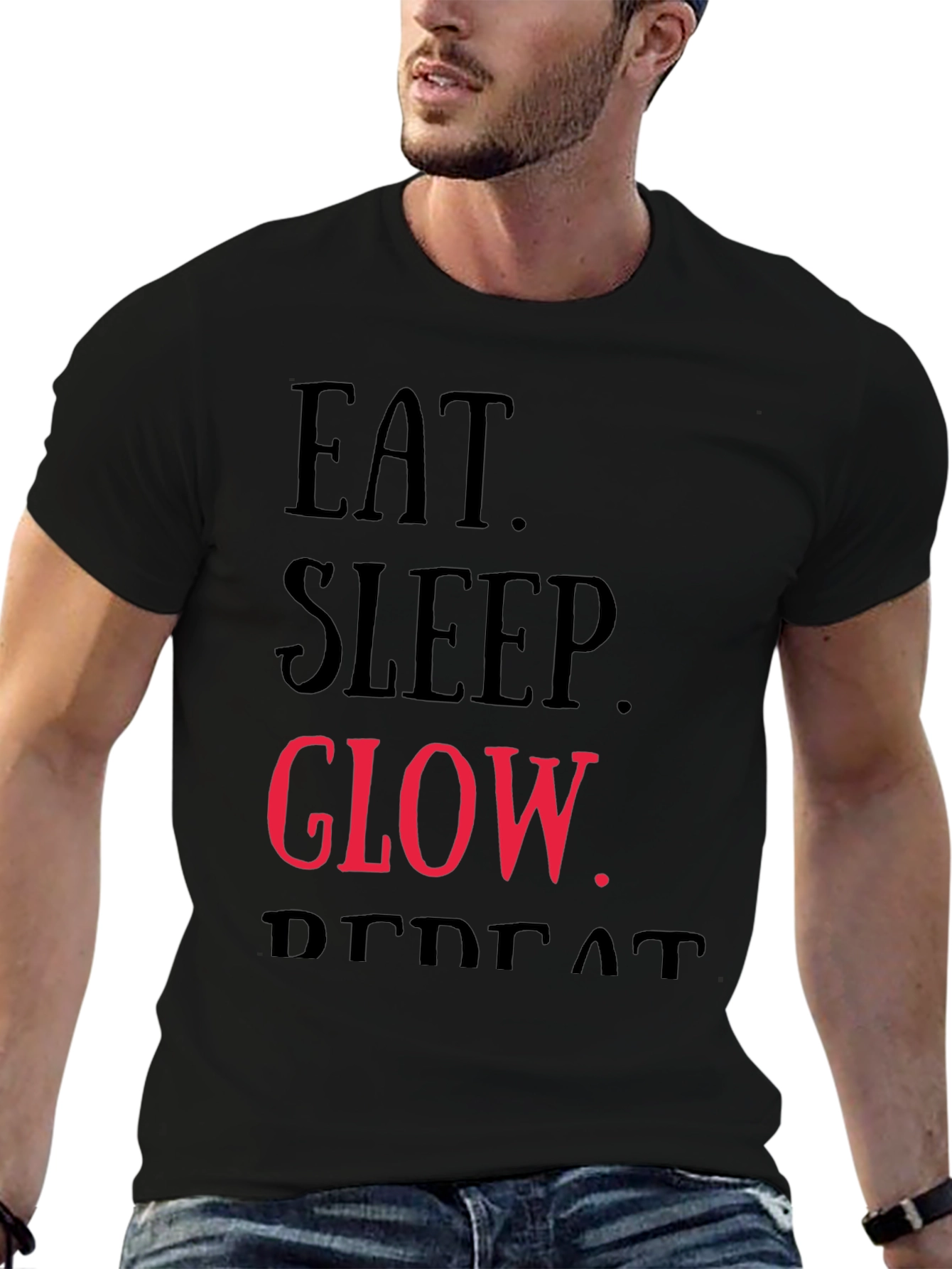 Eat Sleep Glow Repeat Graphic T-Shirt