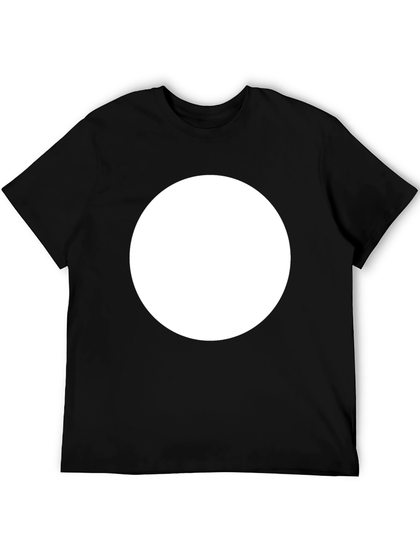 Black Crew Neck T-Shirt with Customizable Print Area