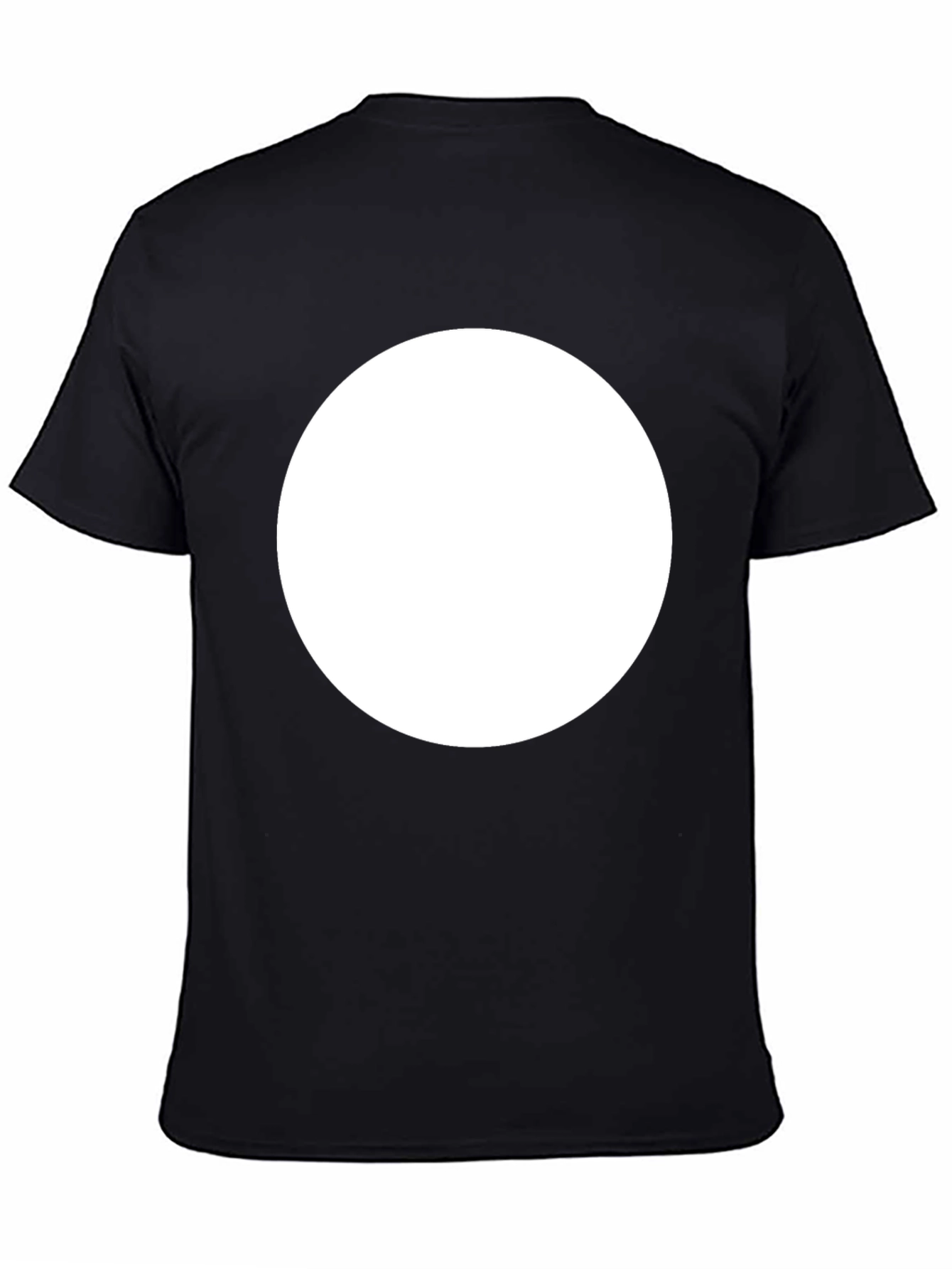 Black Crew Neck T-Shirt with Customizable Print Area
