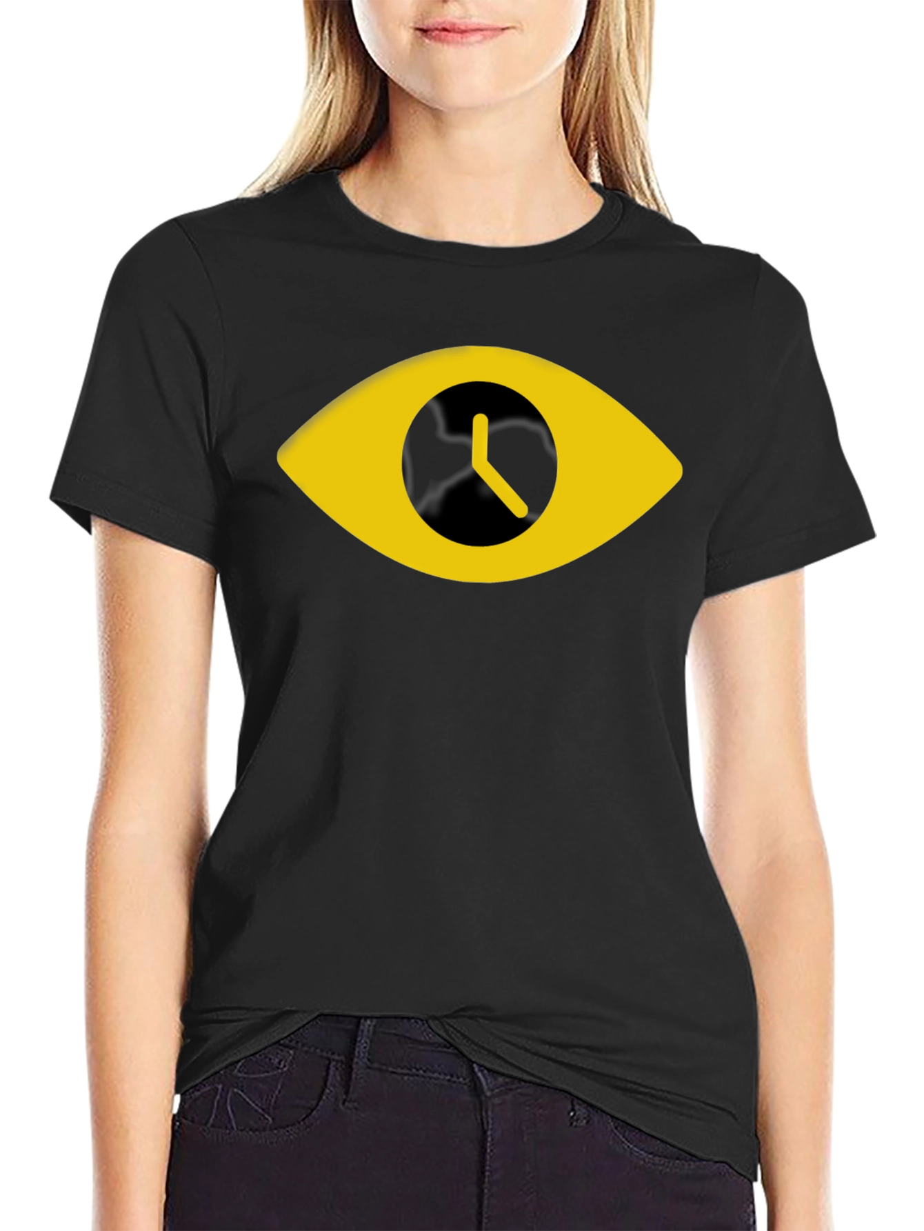 Eye Clock Graphic Black T-Shirt