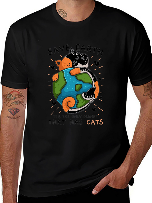 Save Earth Cats T-Shirt - Unique Graphic Tee