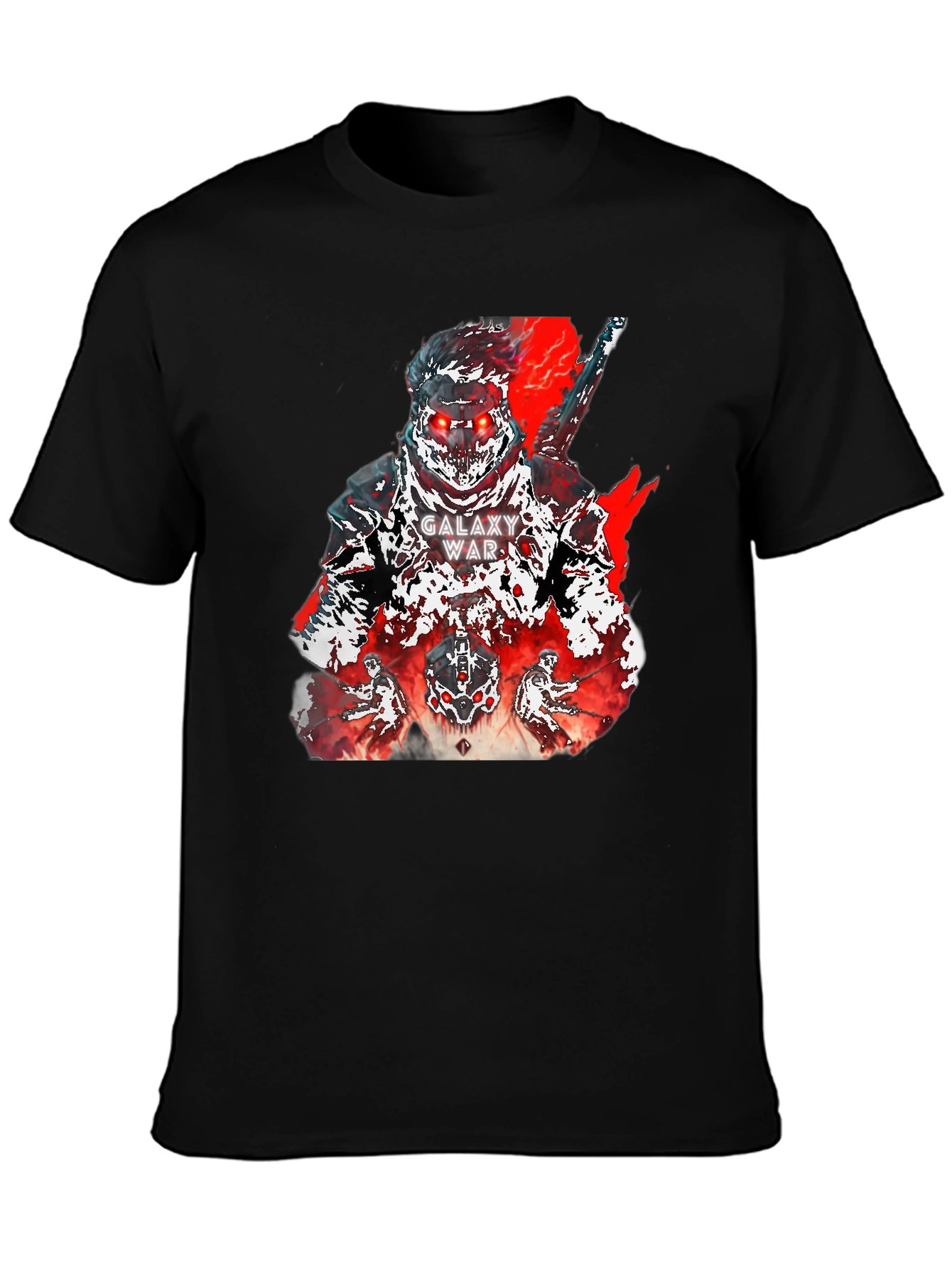 Galaxy War Graphic Tee - Bold Black Cotton T-Shirt