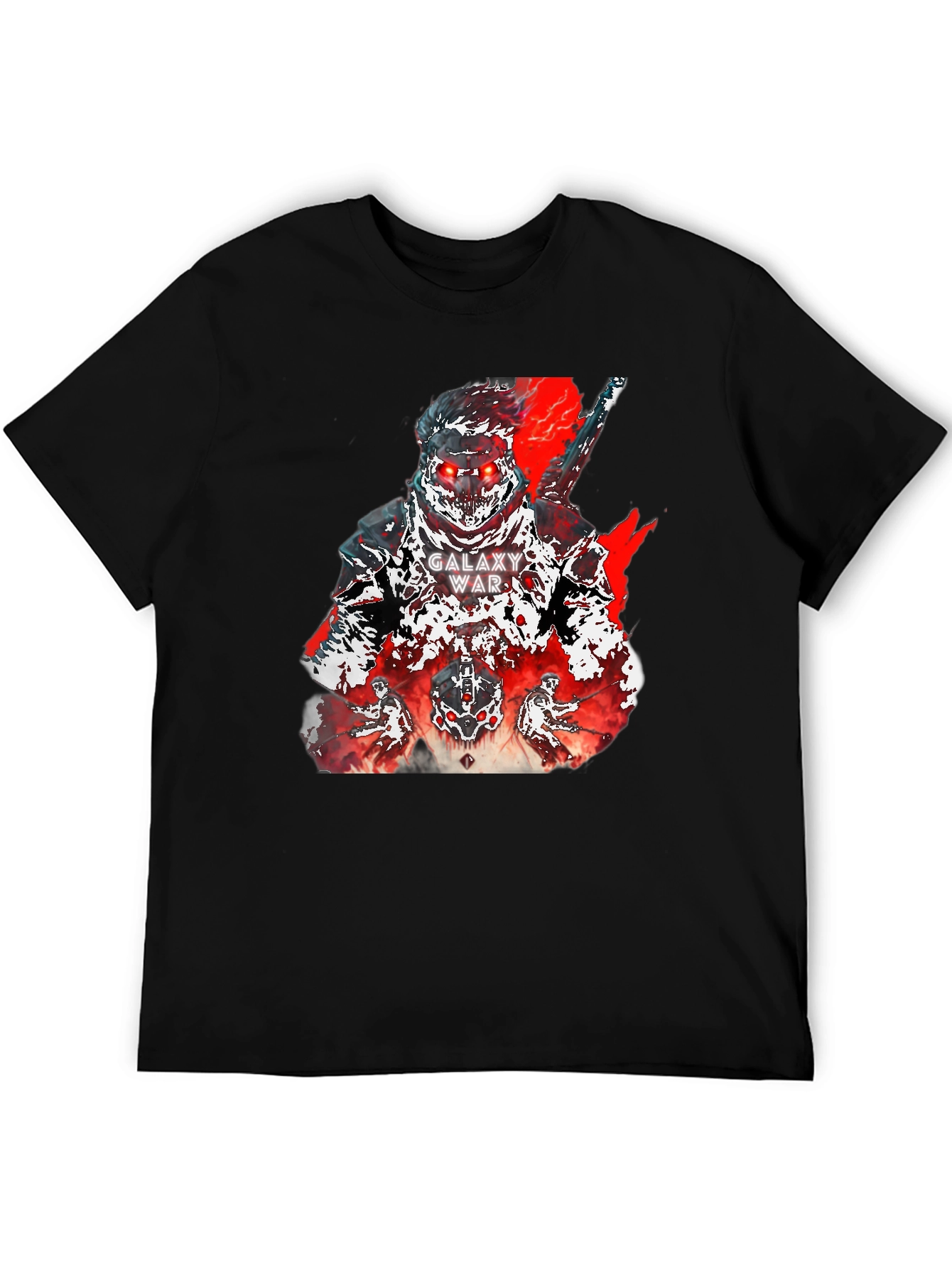 Galaxy War Graphic Tee - Bold Black Cotton T-Shirt
