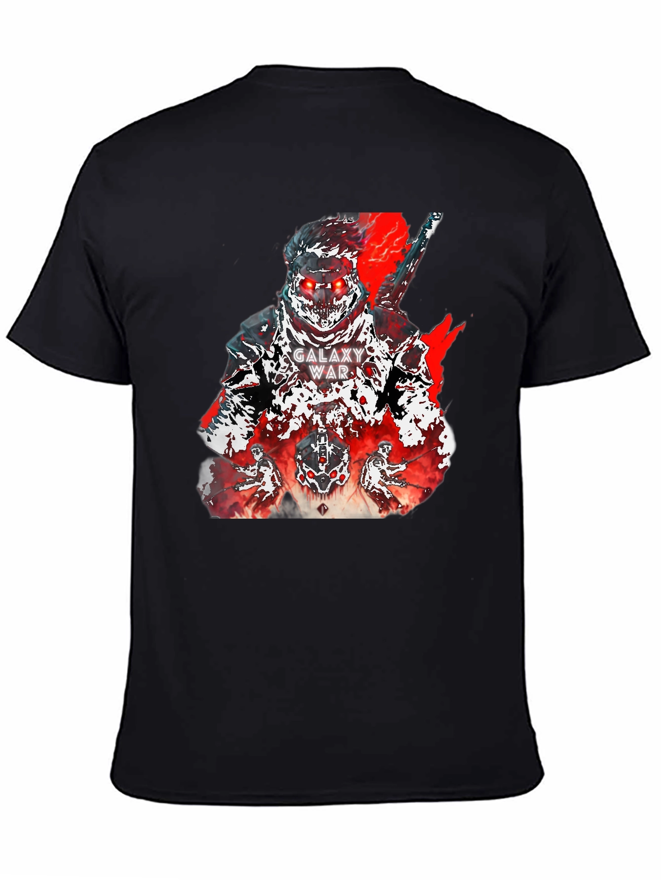 Galaxy War Graphic Tee - Bold Black Cotton T-Shirt