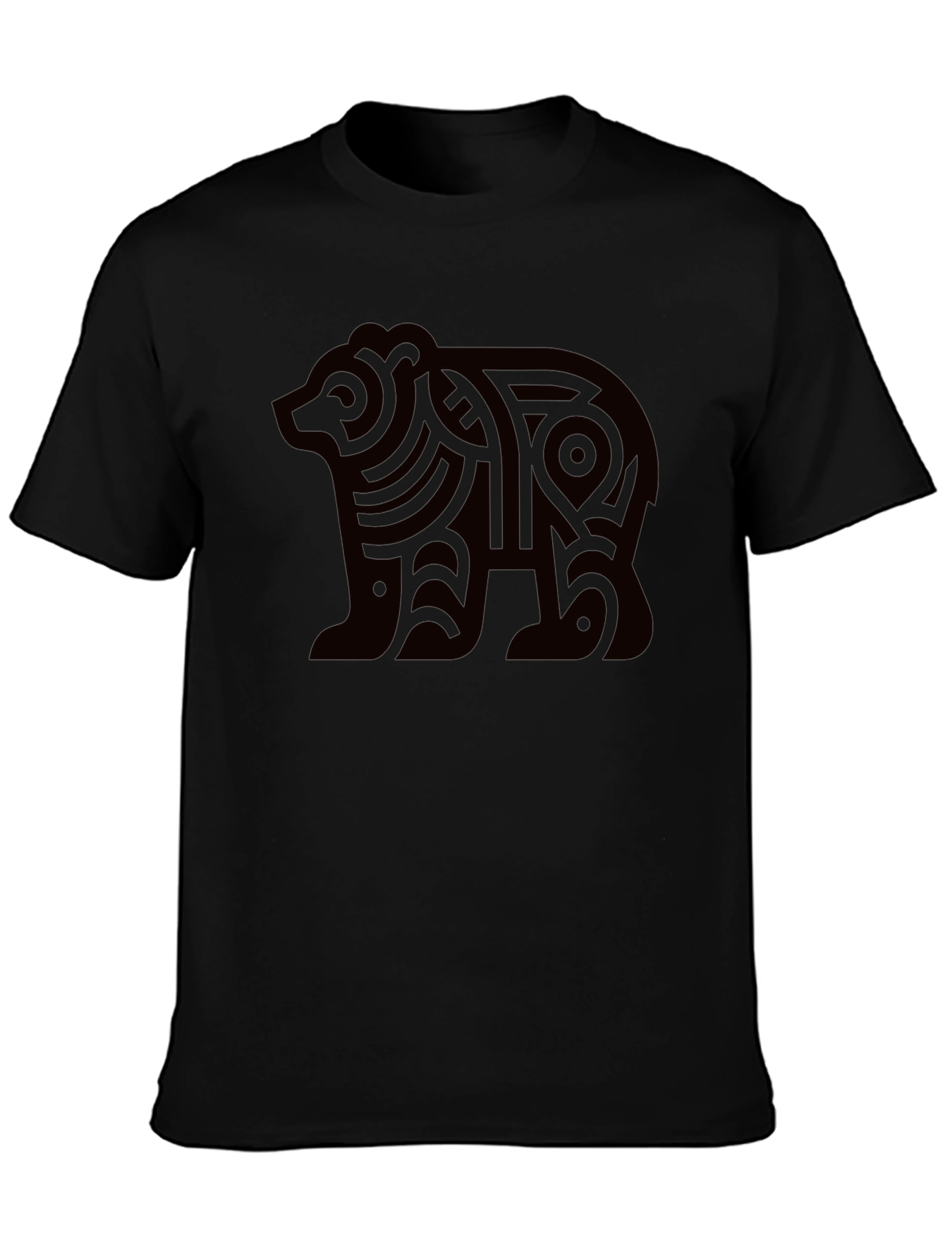 Tribal Bear Graphic Tee - Modern Black T-Shirt