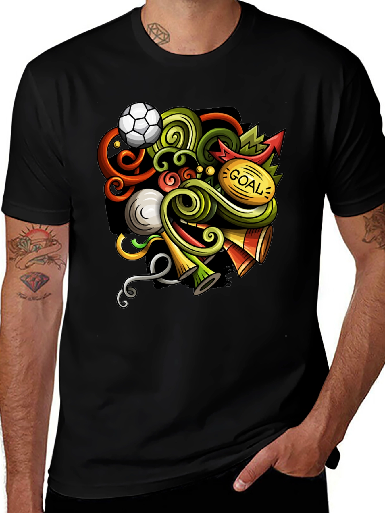 Soccer Doodle Graphic T-Shirt
