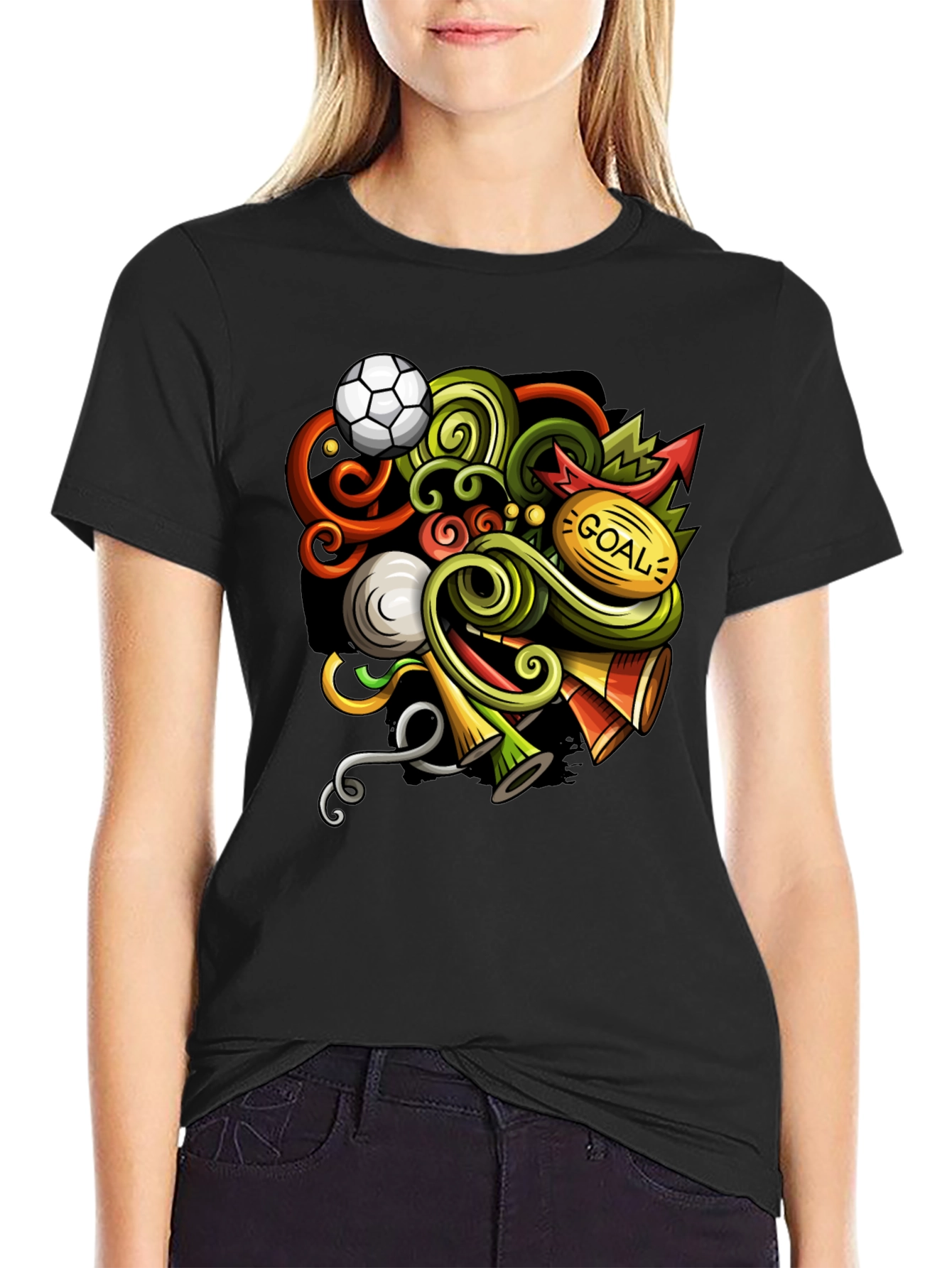 Soccer Doodle Graphic T-Shirt
