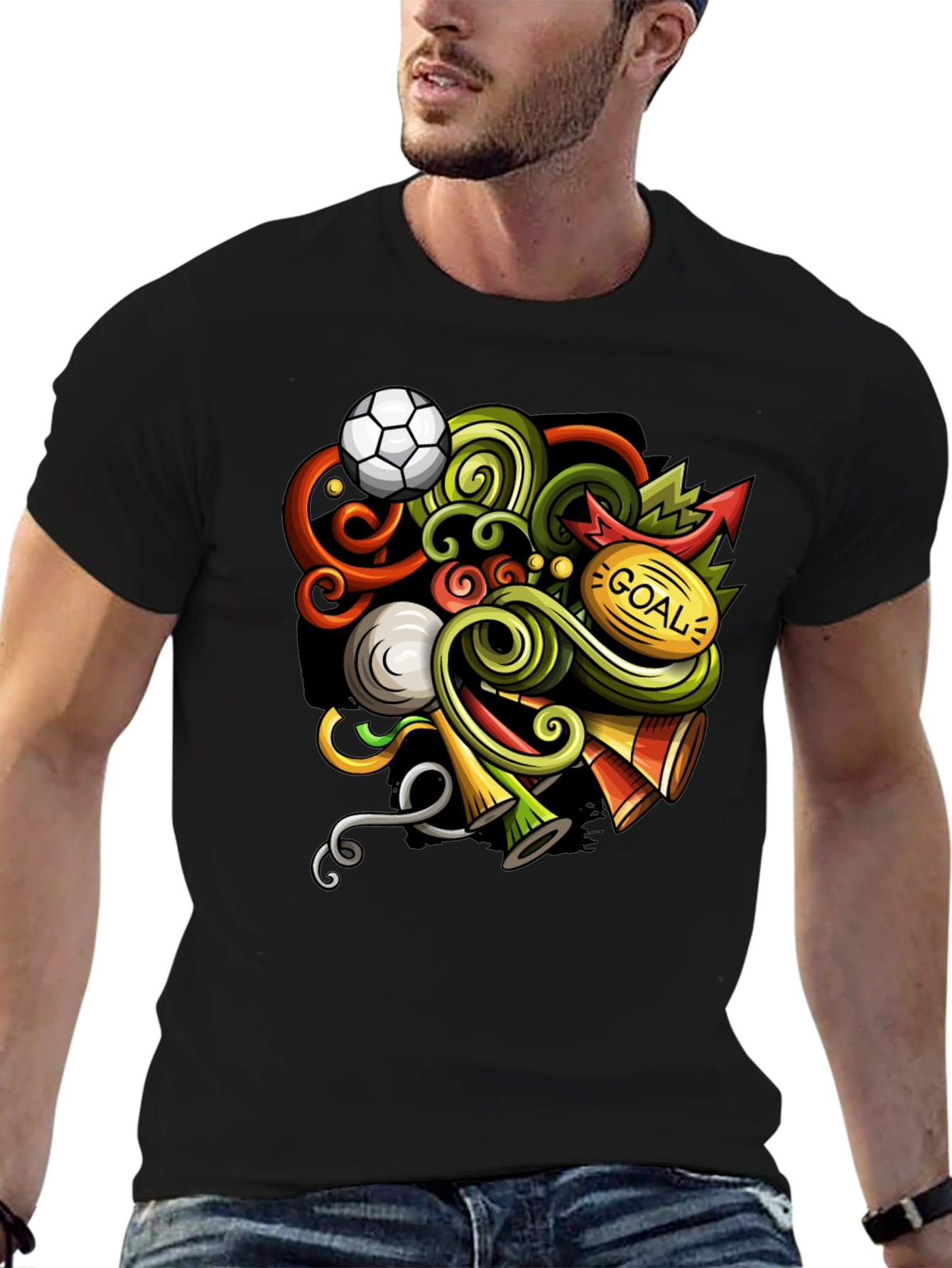 Soccer Doodle Graphic T-Shirt