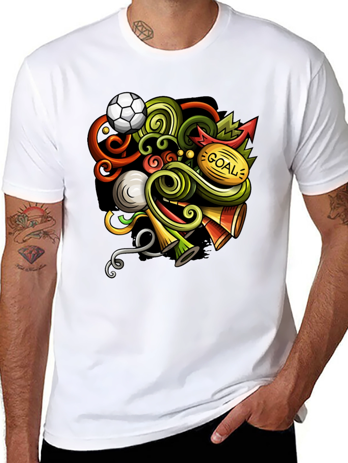 Soccer Doodle Graphic T-Shirt