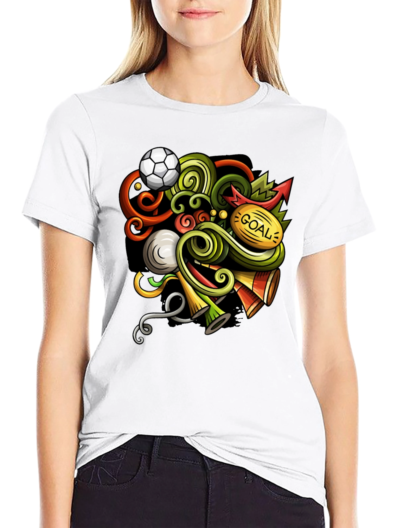 Soccer Doodle Graphic T-Shirt