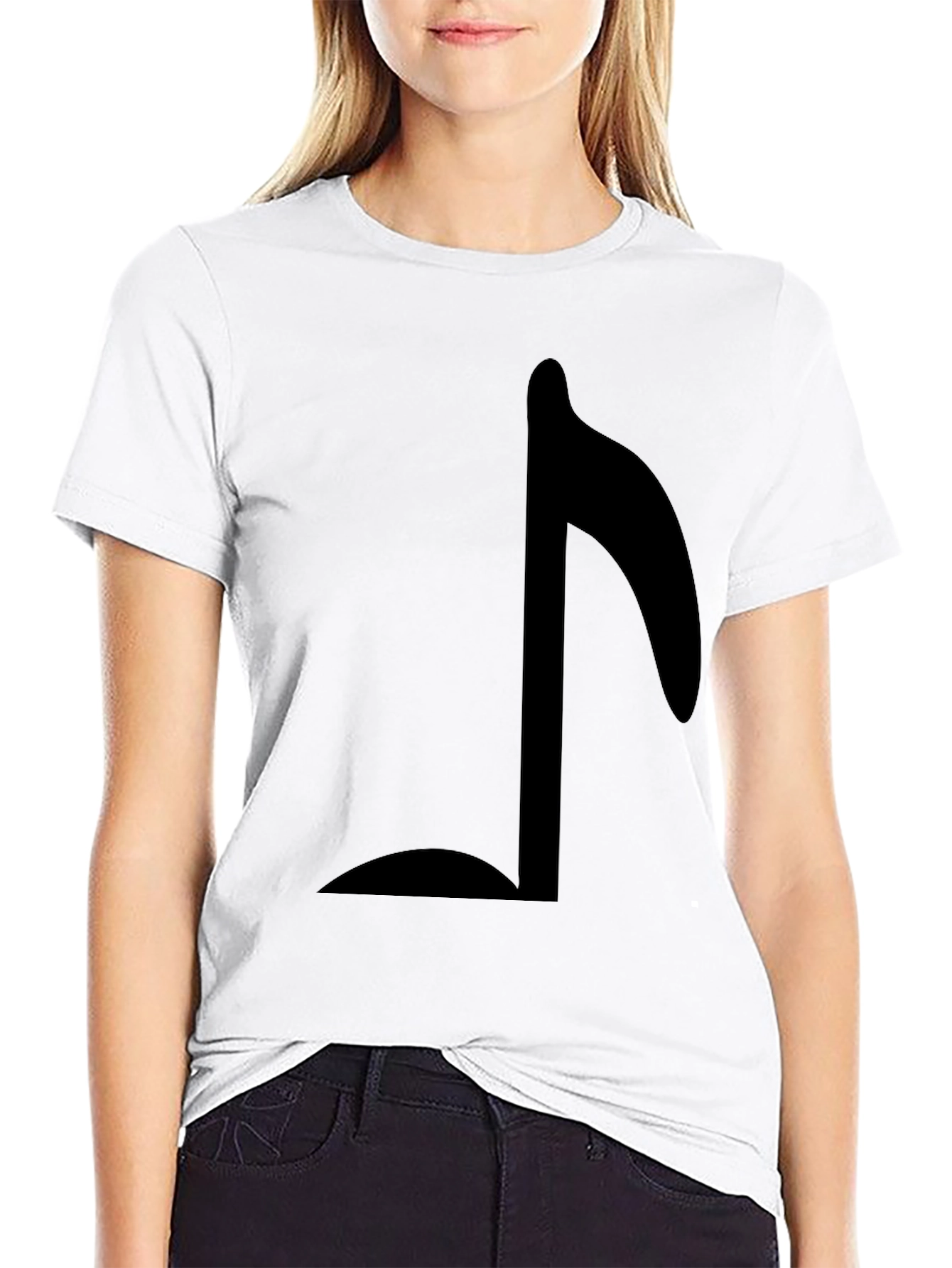Musical Note Graphic T-Shirt - Black