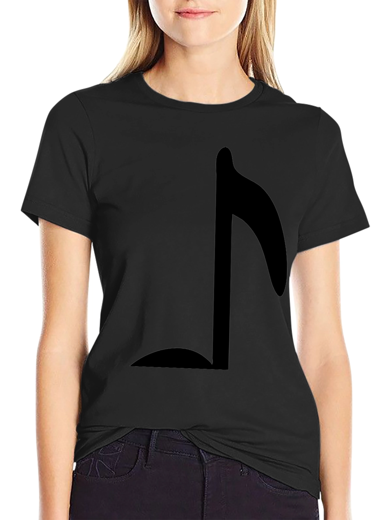 Musical Note Graphic T-Shirt - Black