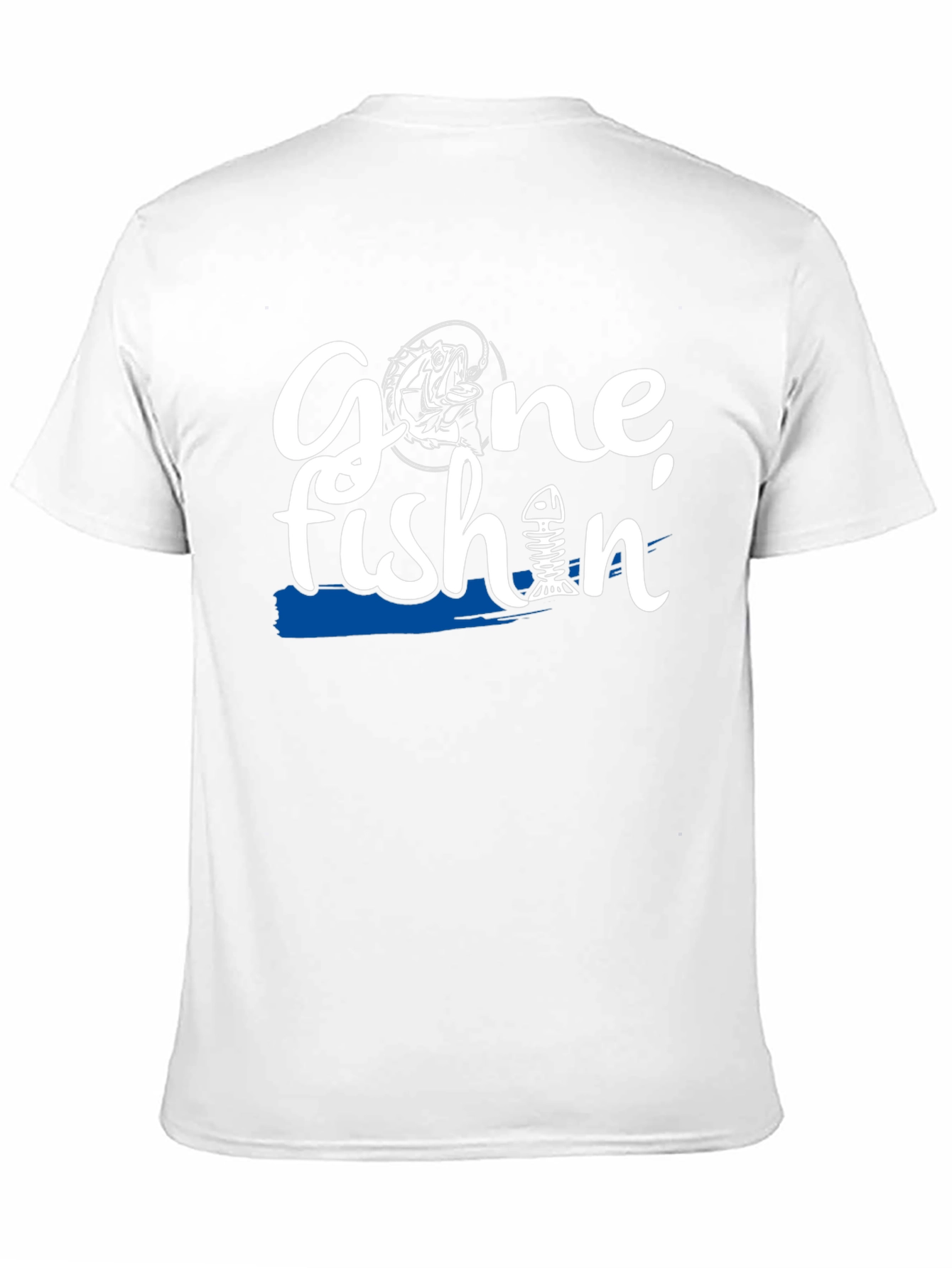 Gone Fishin Black Graphic T-Shirt