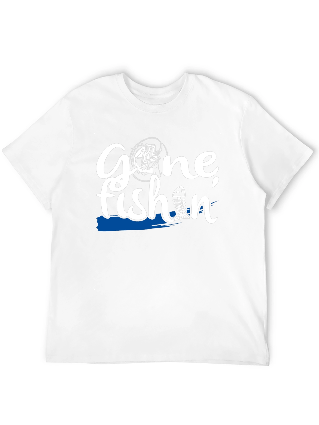 Gone Fishin Black Graphic T-Shirt