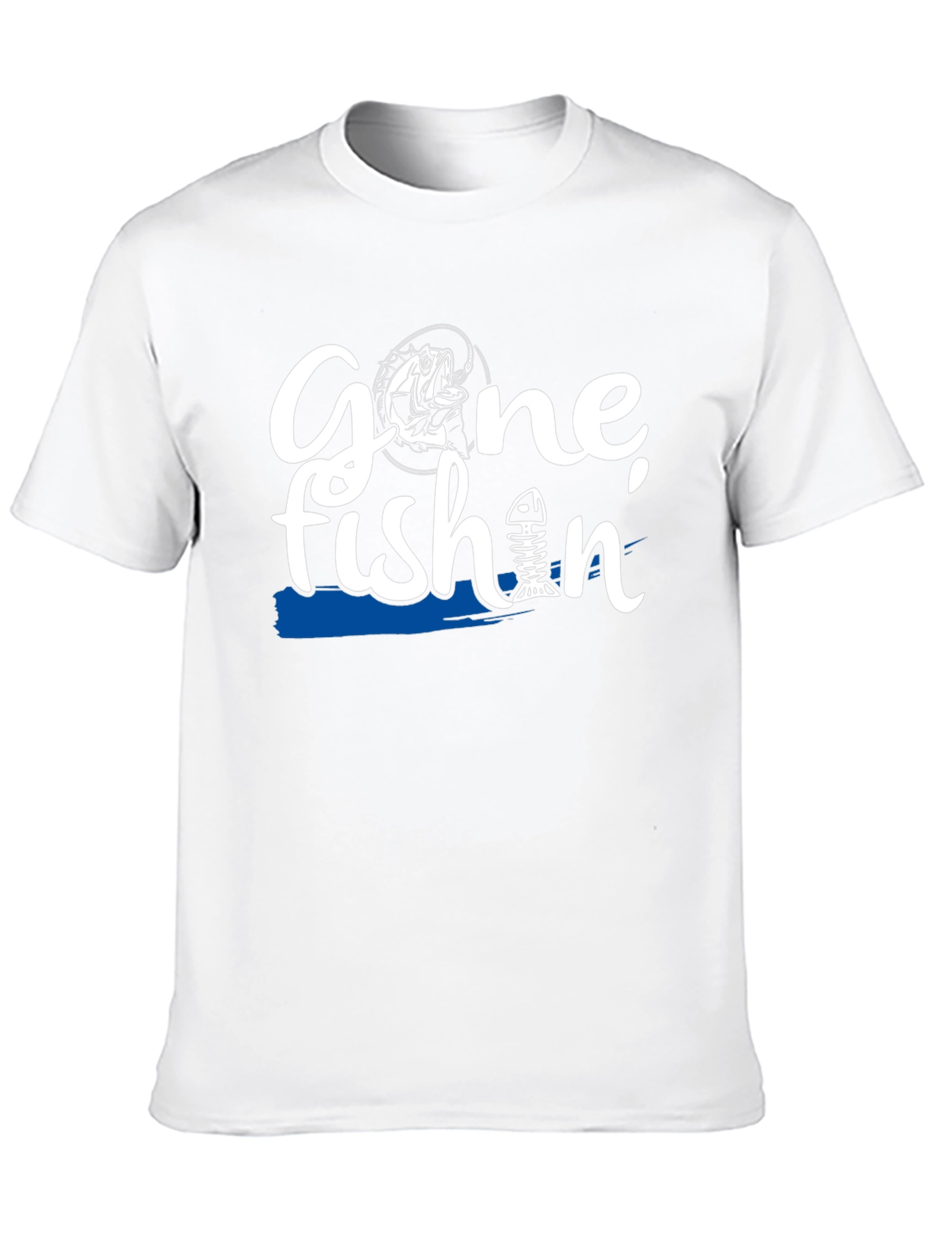 Gone Fishin Black Graphic T-Shirt