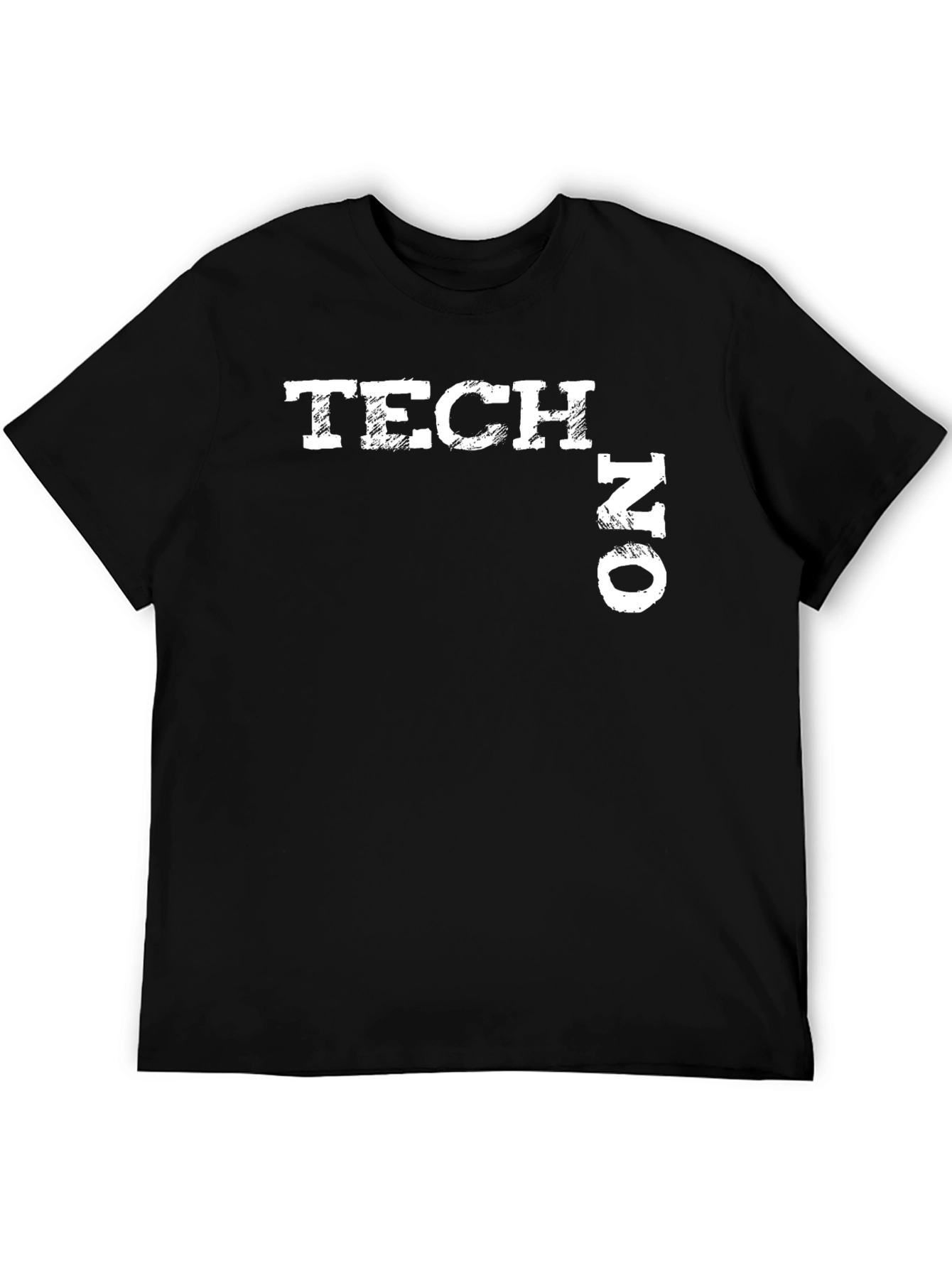 Tech No Distressed Graphic Tee - Black
