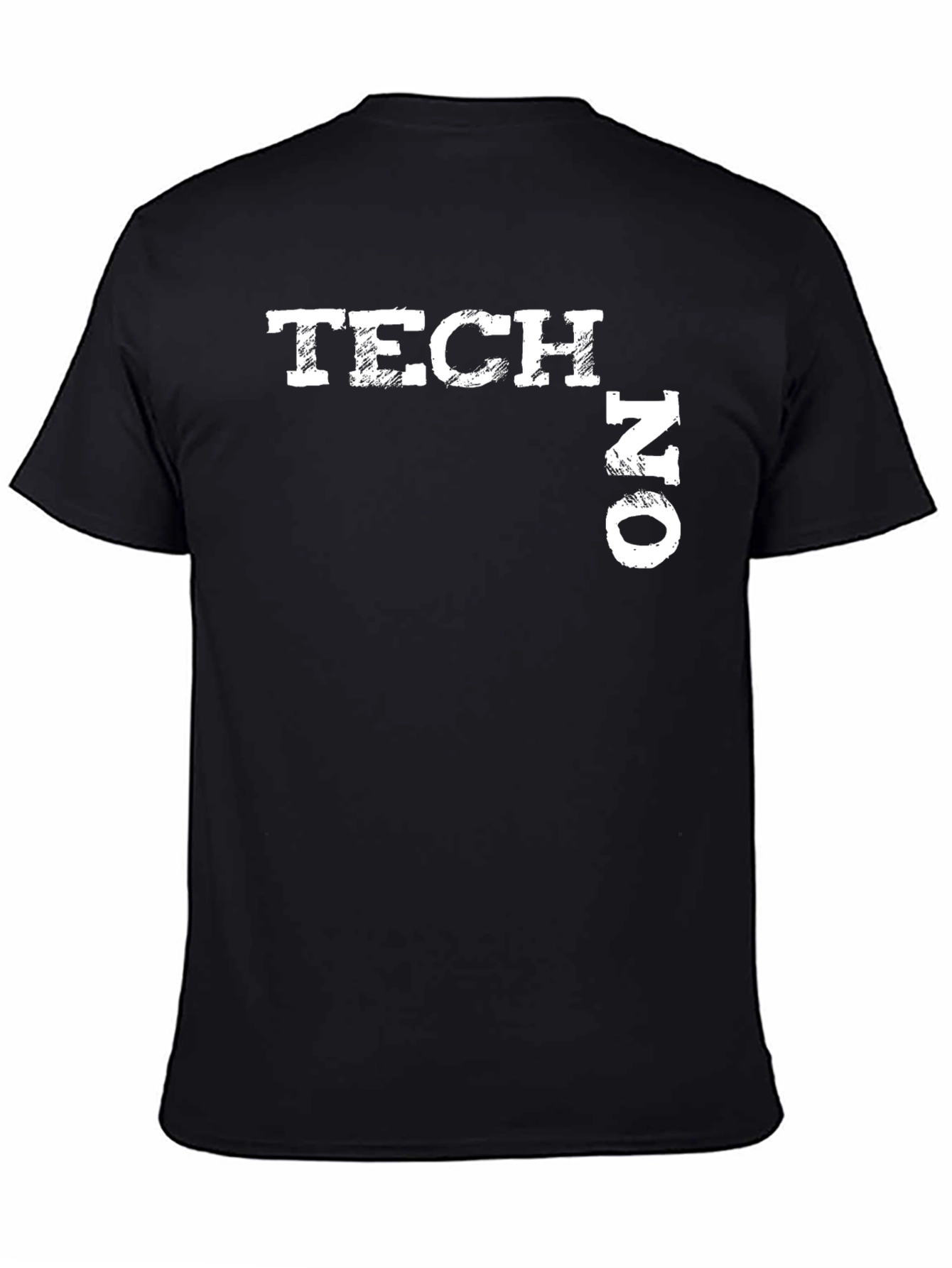 Tech No Distressed Graphic Tee - Black
