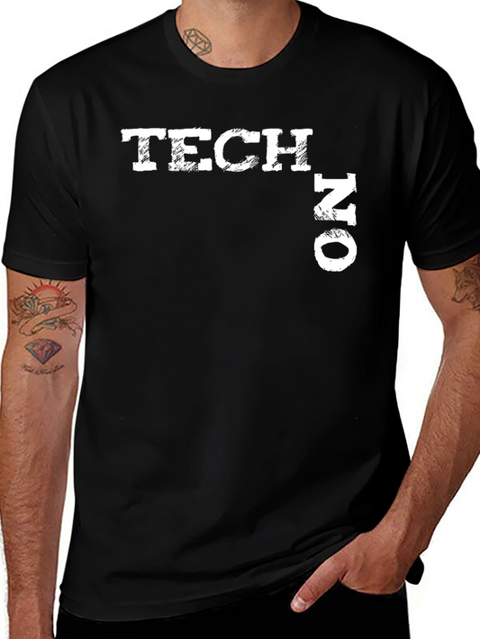 Tech No Distressed Graphic Tee - Black